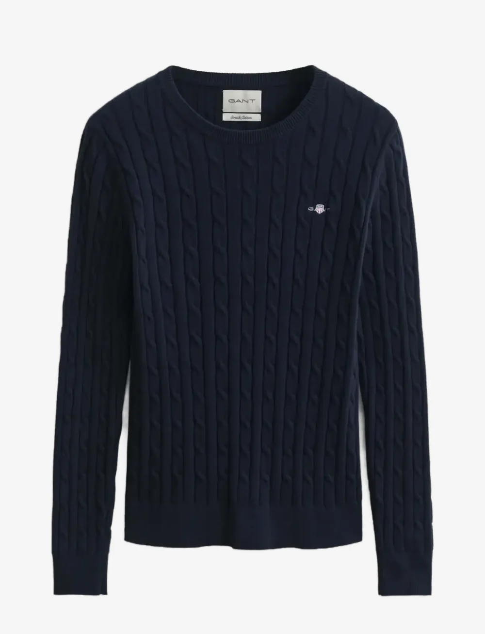 GANT - STRETCH COTTON CABLE C-NECK - stickade tröjor - evening blue - 1