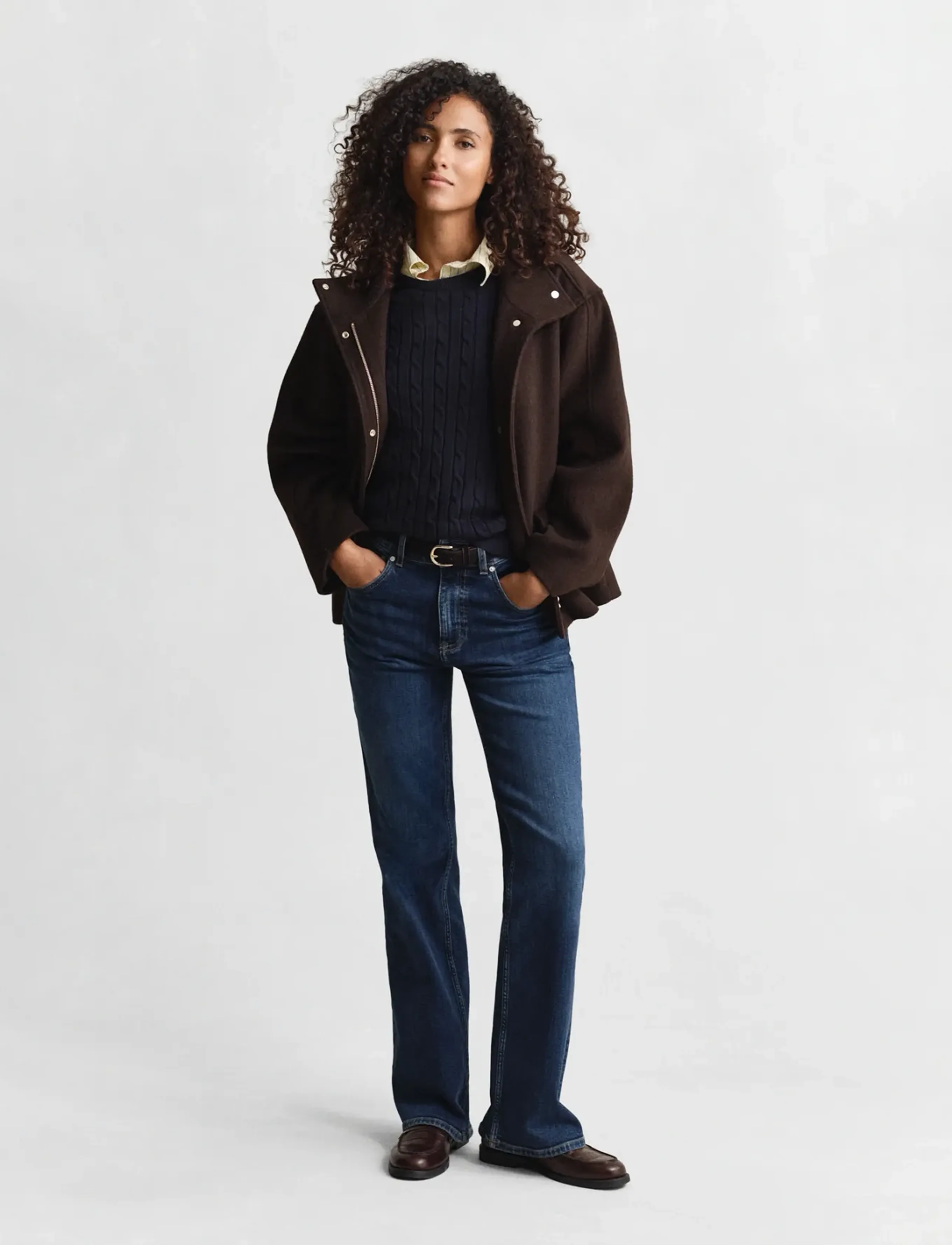 Gant - Classic Cable Knit Sweater - neulepuserot - evening blue - 4