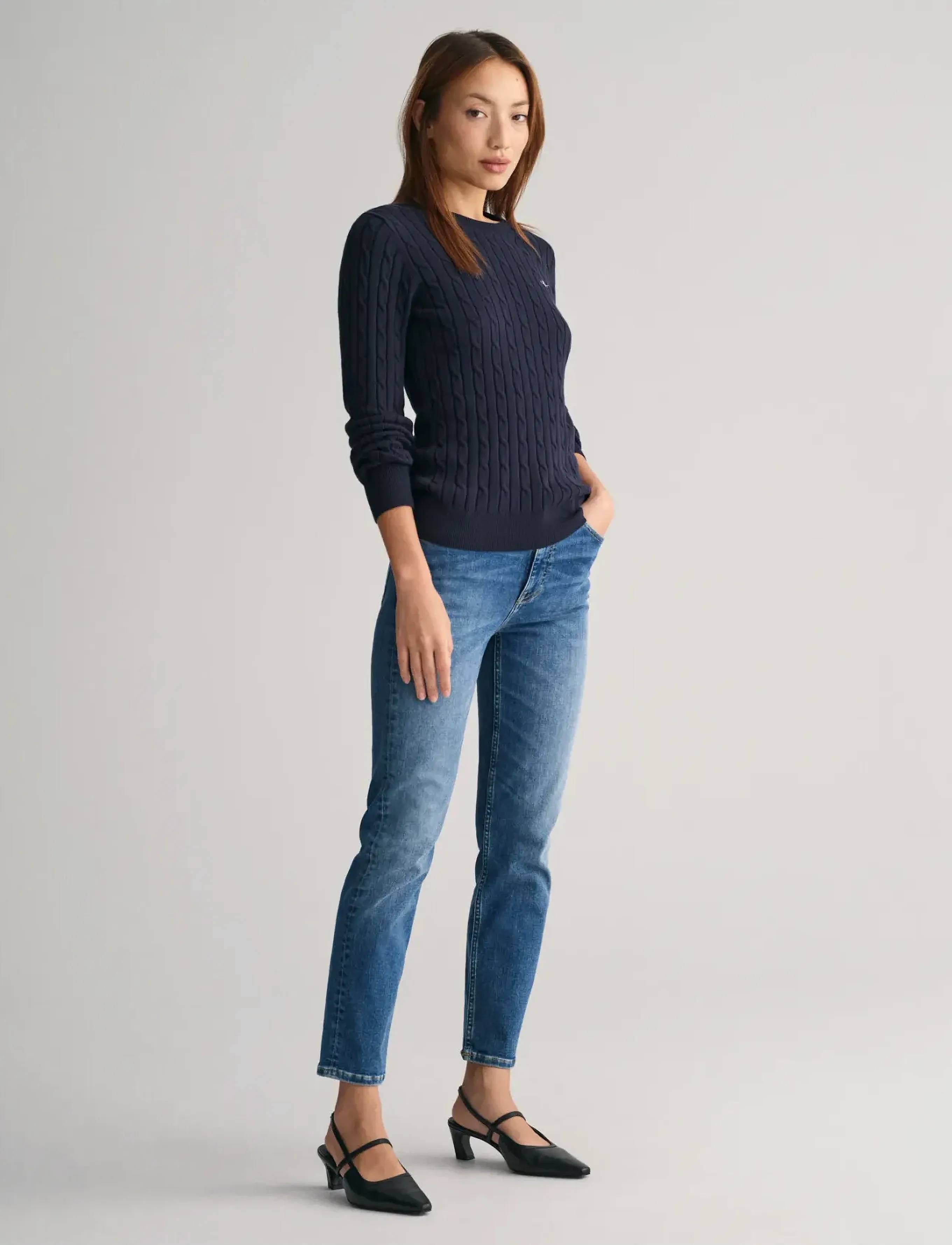 Gant Classic Cable Knit Sweater stickade tröjor dam – bild 8