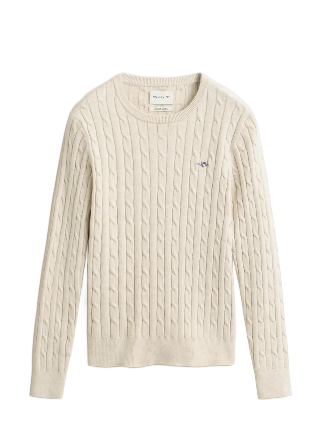 Gant Classic Cable Knit Sweater, XS, Knitwear, Beige - Jumpers, Frauen