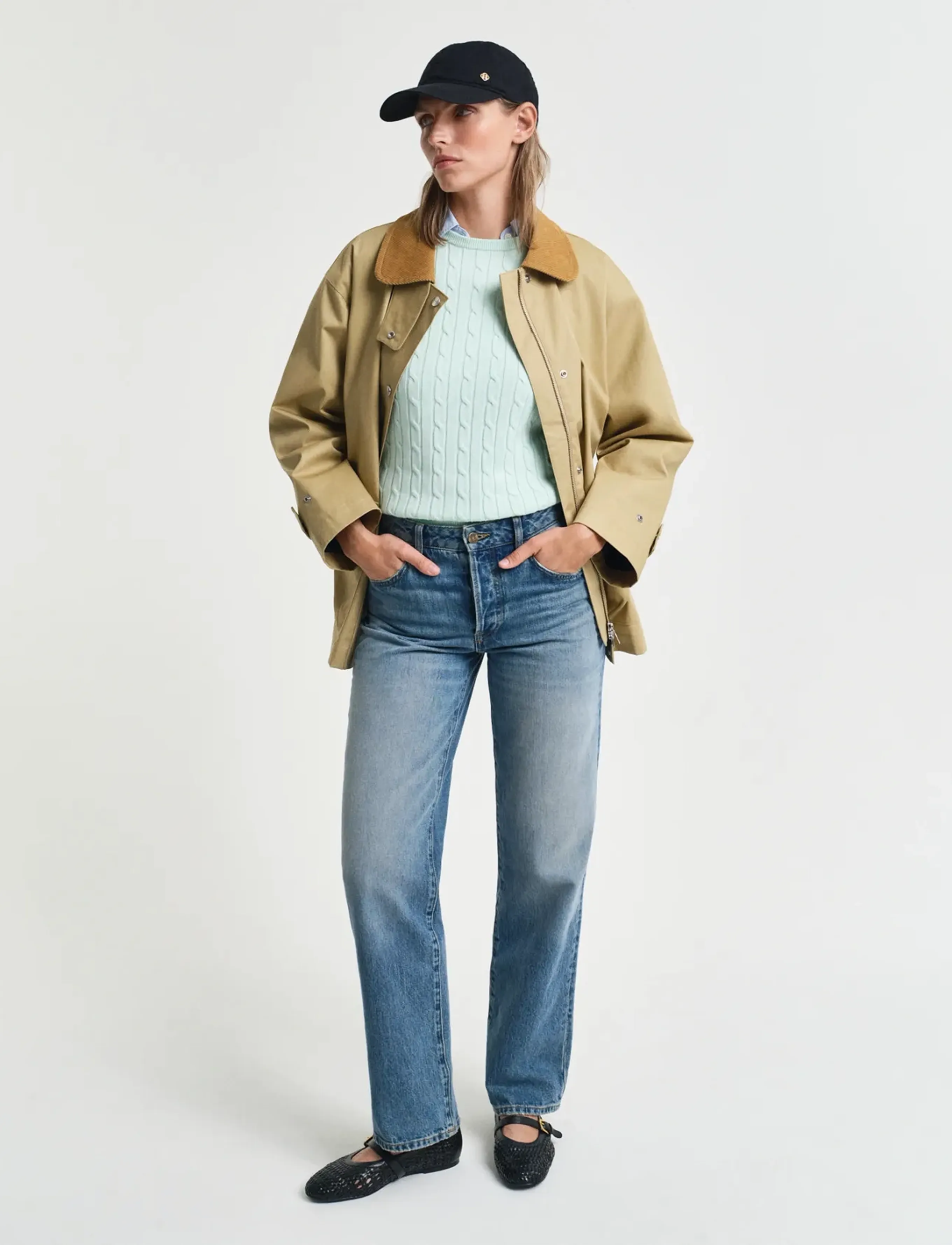 Gant - Classic Cable Knit Sweater - trøjer - faded mint - 5