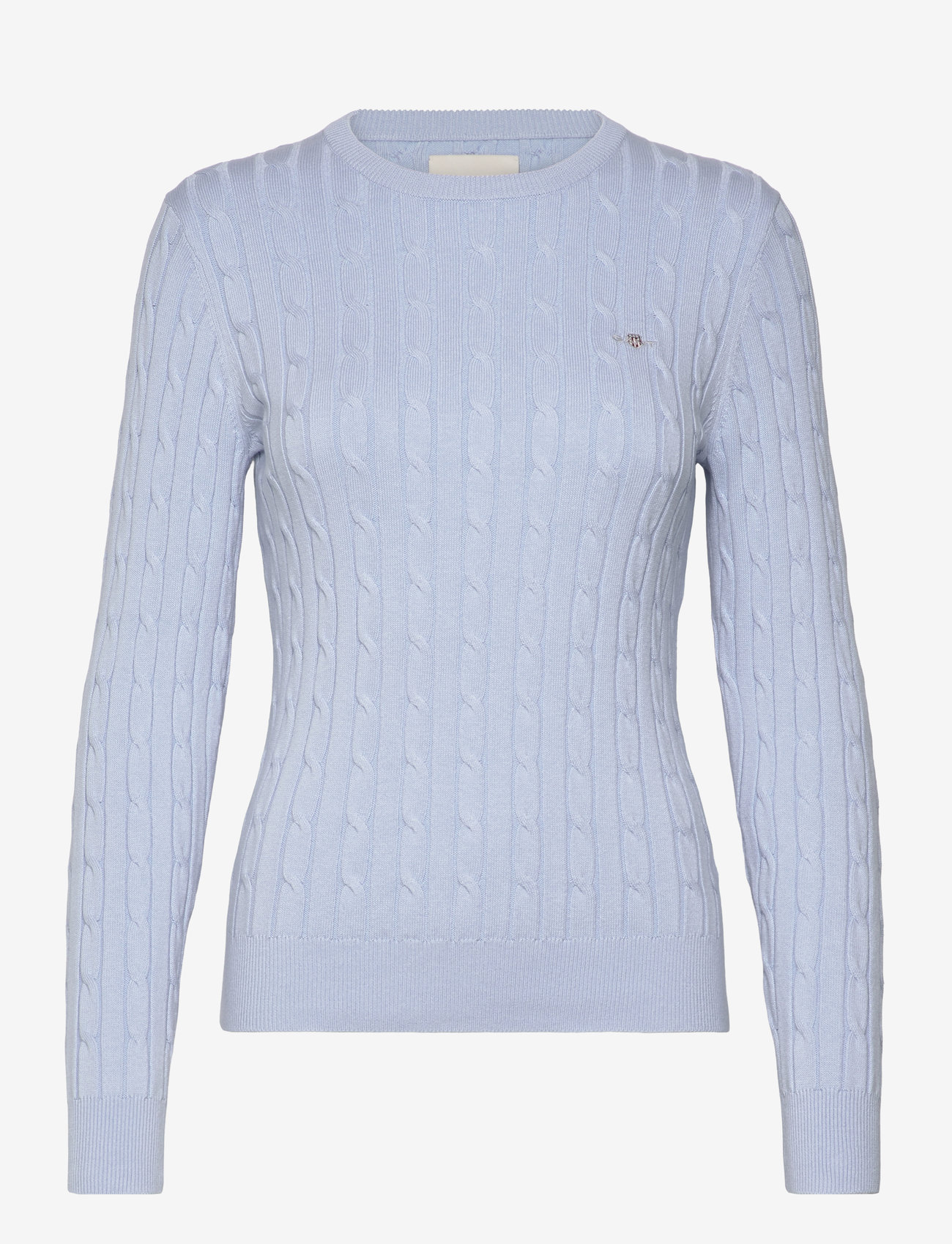 GANT - STRETCH COTTON CABLE C-NECK - striktrøjer - fresh blue - 1