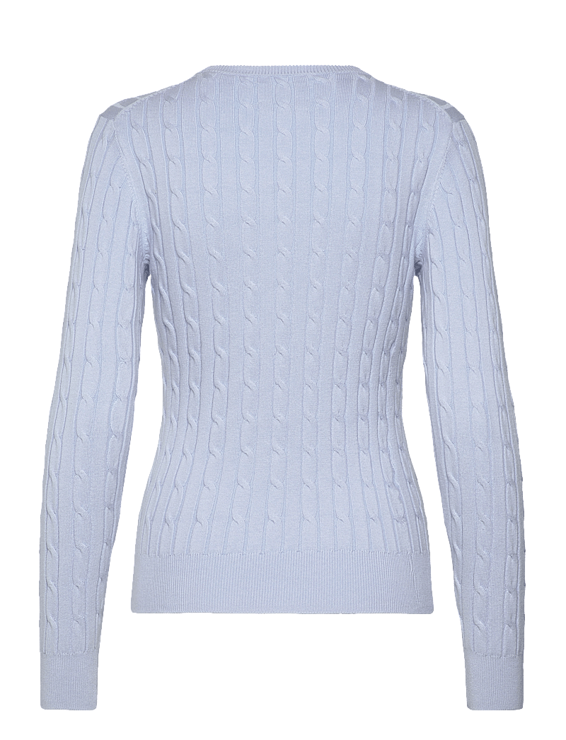 GANT - STRETCH COTTON CABLE C-NECK - sviitrid - fresh blue - 2