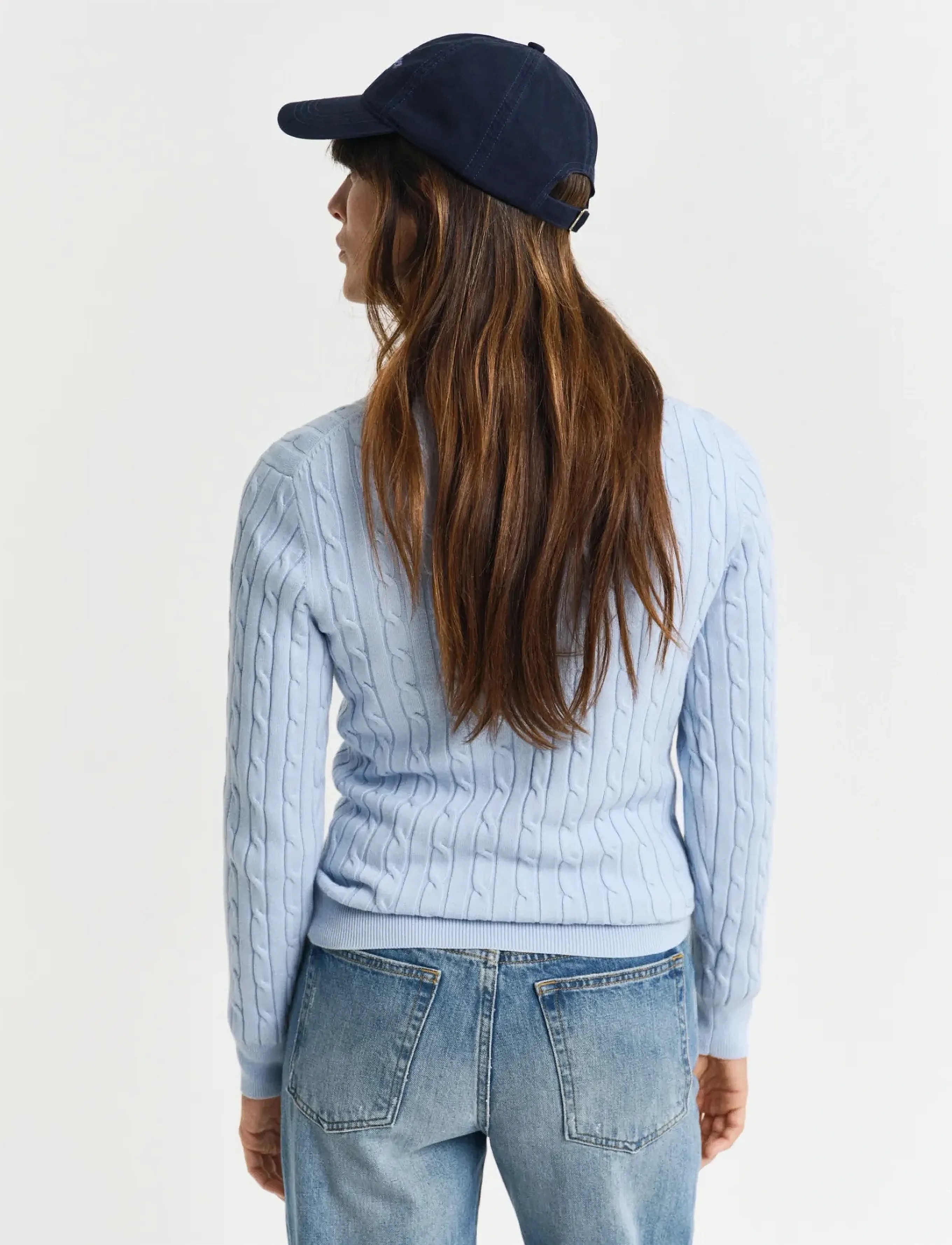 Gant - Classic Cable Knit Sweater - megztiniai - fresh blue - 3