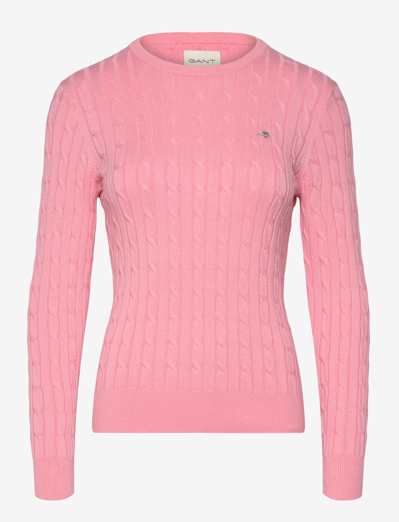 GANT - STRETCH COTTON CABLE C-NECK - jumpers - geranium pink - 0