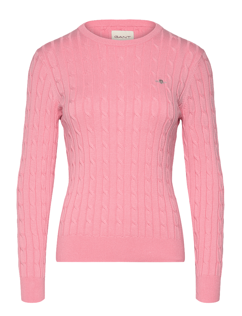 GANT - STRETCH COTTON CABLE C-NECK - sviitrid - geranium pink - 0