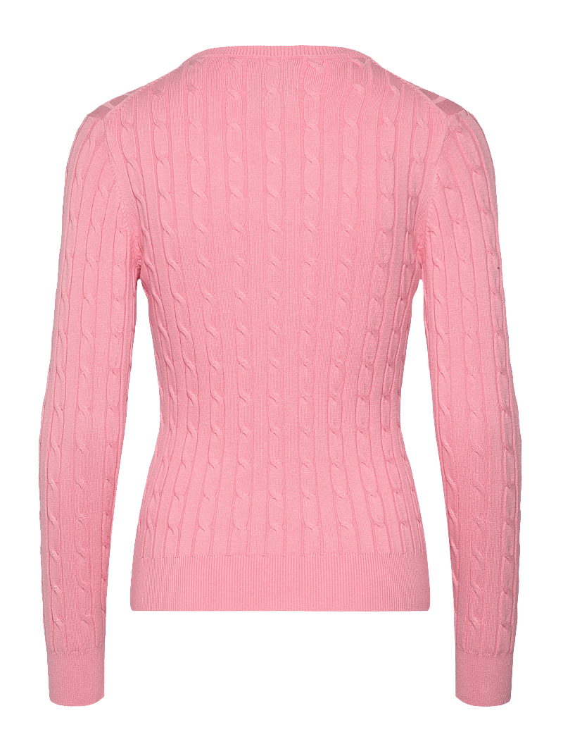 GANT - STRETCH COTTON CABLE C-NECK - sviitrid - geranium pink - 1