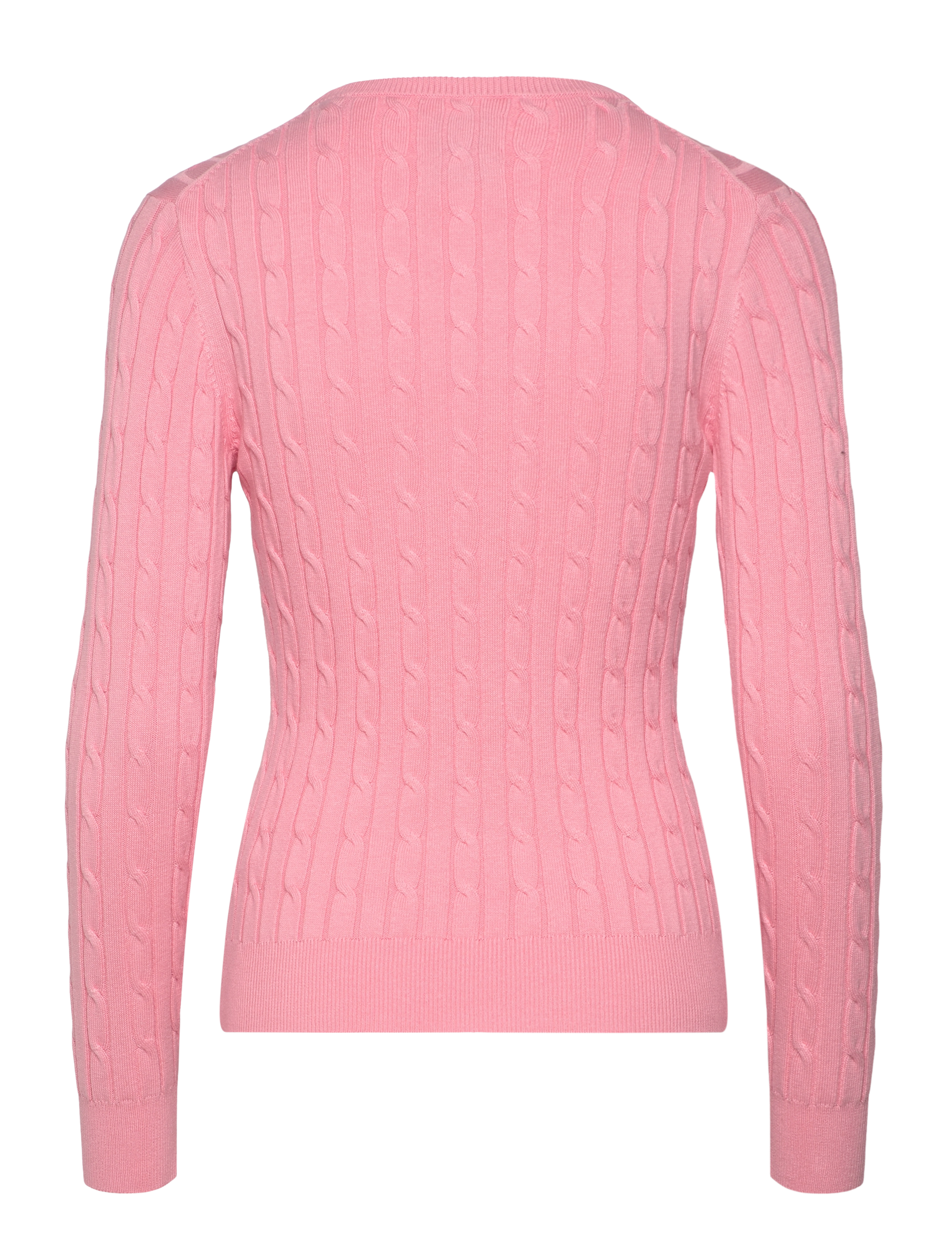 Gant - Classic Cable Knit Sweater - striktrøjer - geranium pink - 1