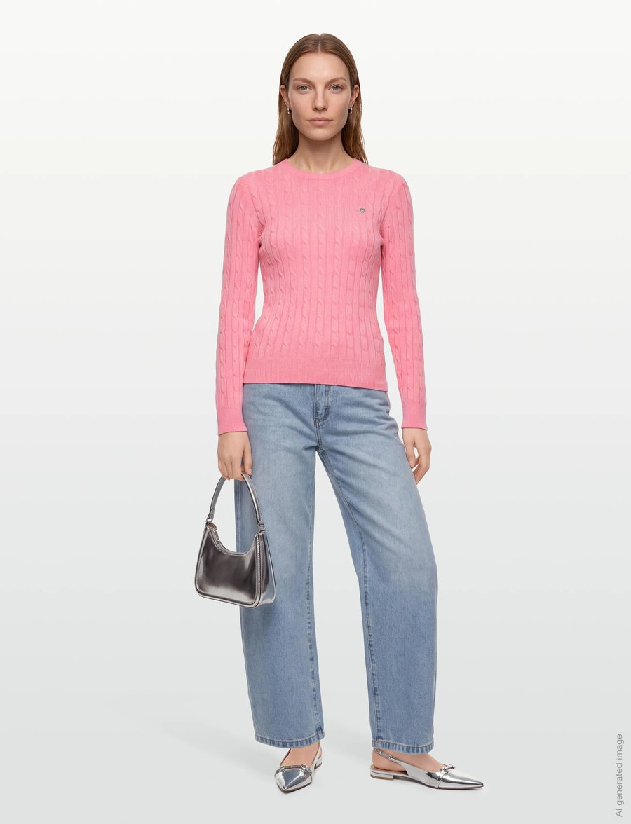 Gant - Classic Cable Knit Sweater - kampsunid - geranium pink - 0