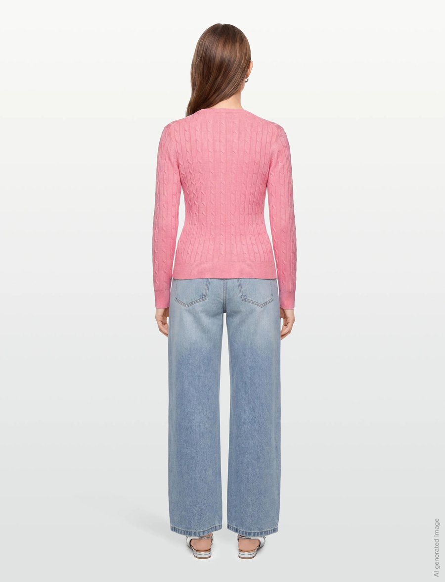 Gant - Classic Cable Knit Sweater - kampsunid - geranium pink - 4