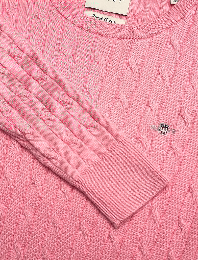 GANT - STRETCH COTTON CABLE C-NECK - sviitrid - geranium pink - 2