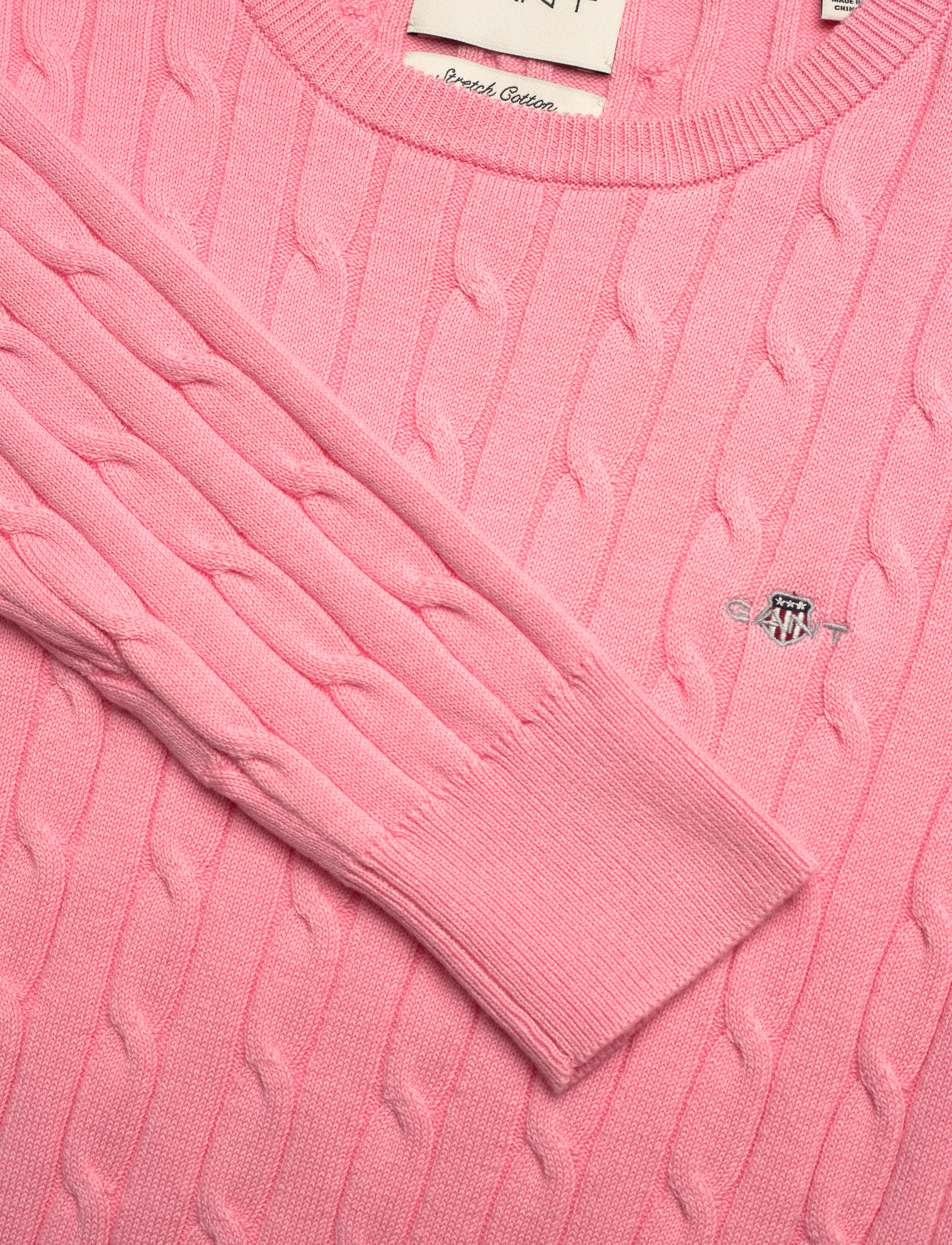 Gant - Classic Cable Knit Sweater - striktrøjer - geranium pink - 2