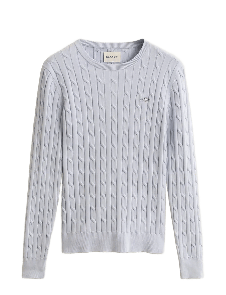 Gant - Classic Cable Knit Sweater - pullover - light blue - 1
