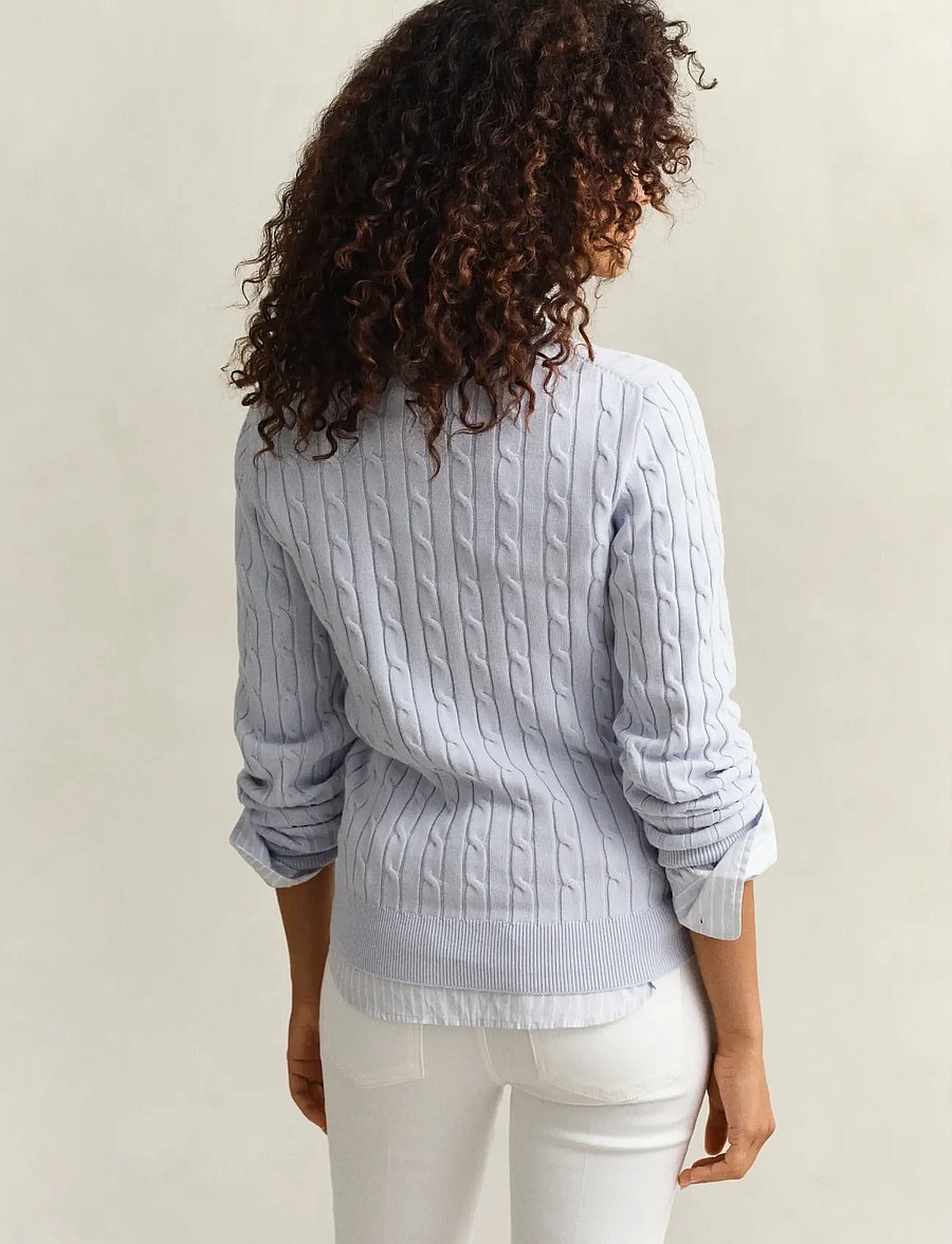 Gant - Classic Cable Knit Sweater - pullover - light blue - 2