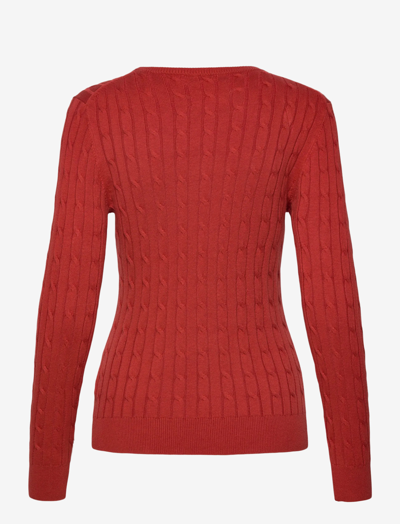 GANT - STRETCH COTTON CABLE C-NECK - efterårstøj - modern rust - 1
