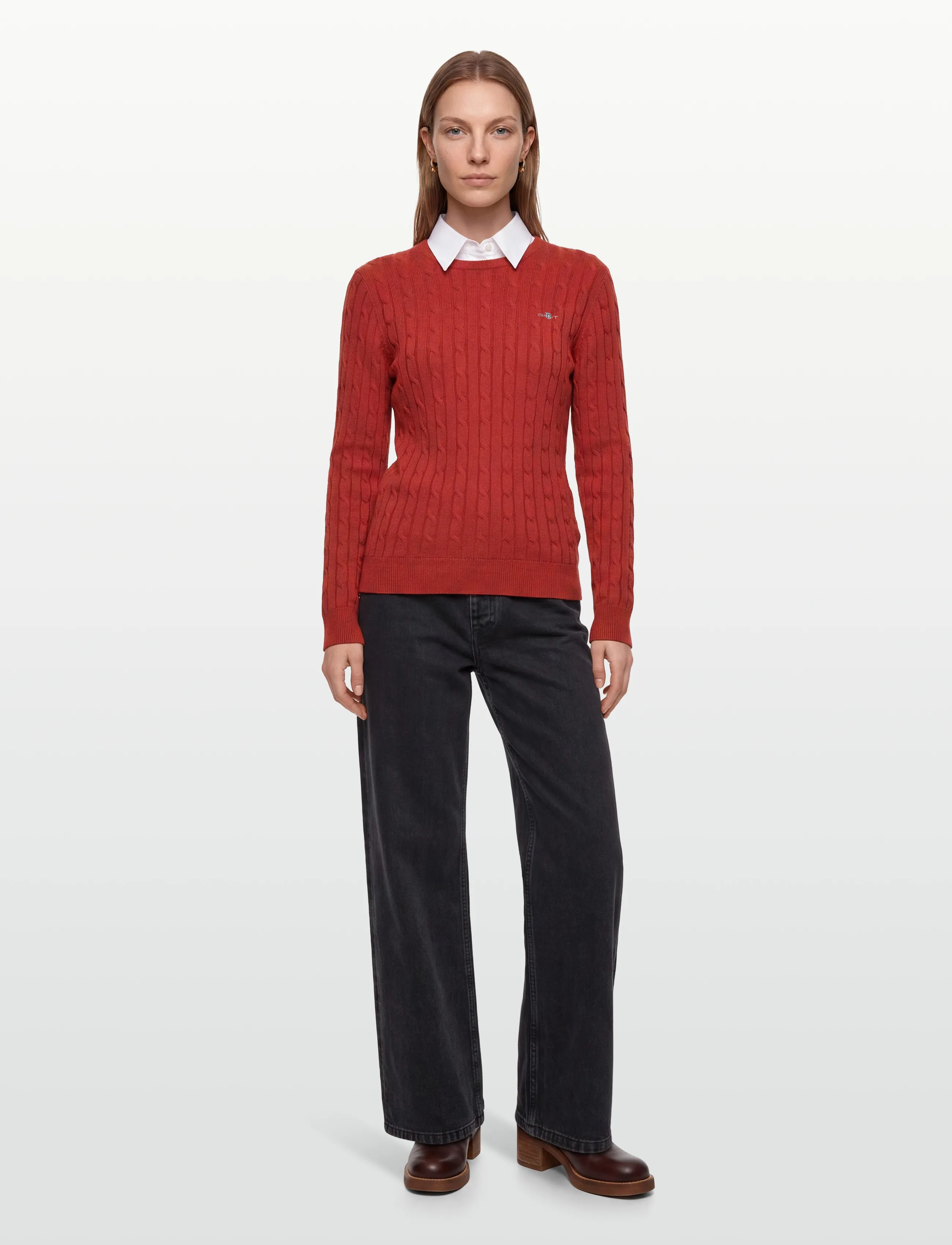 Gant Classic Cable Knit Sweater, S, Knitwear, Rot - Jumpers, Frauen