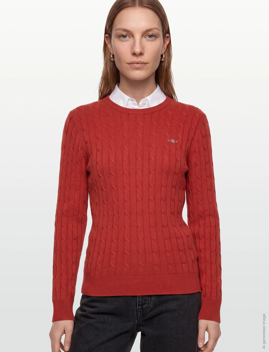 Gant - Classic Cable Knit Sweater - pullover - modern rust - 3