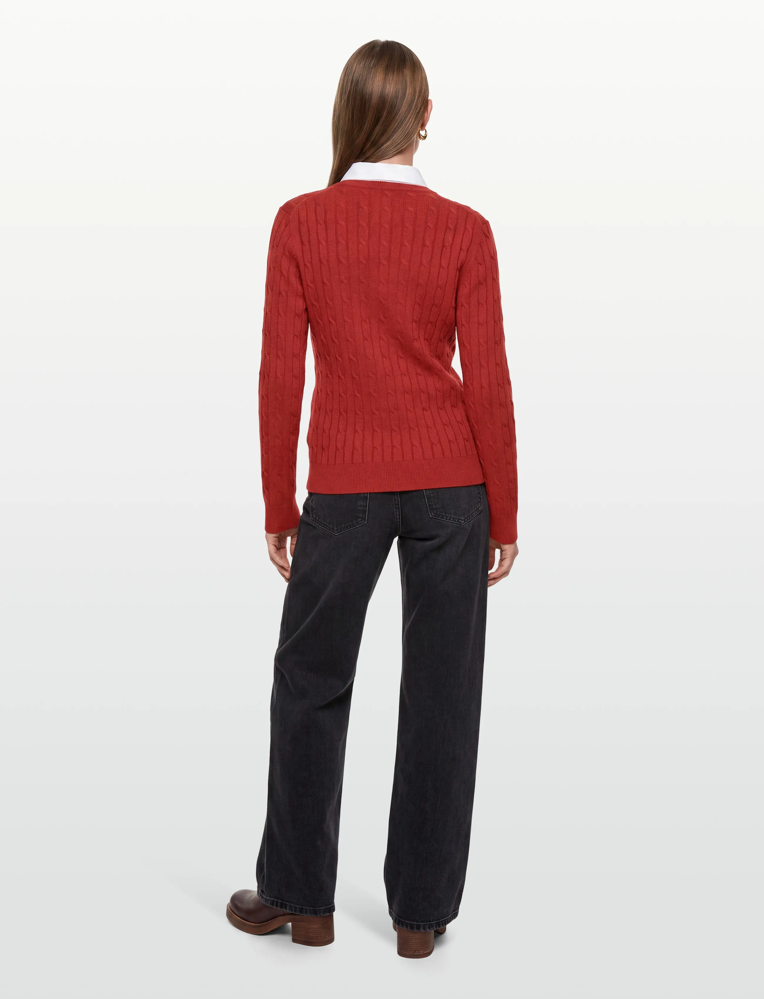 Gant - Classic Cable Knit Sweater - džemprid - modern rust - 4