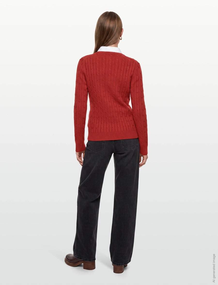 Gant - Classic Cable Knit Sweater - pullover - modern rust - 4