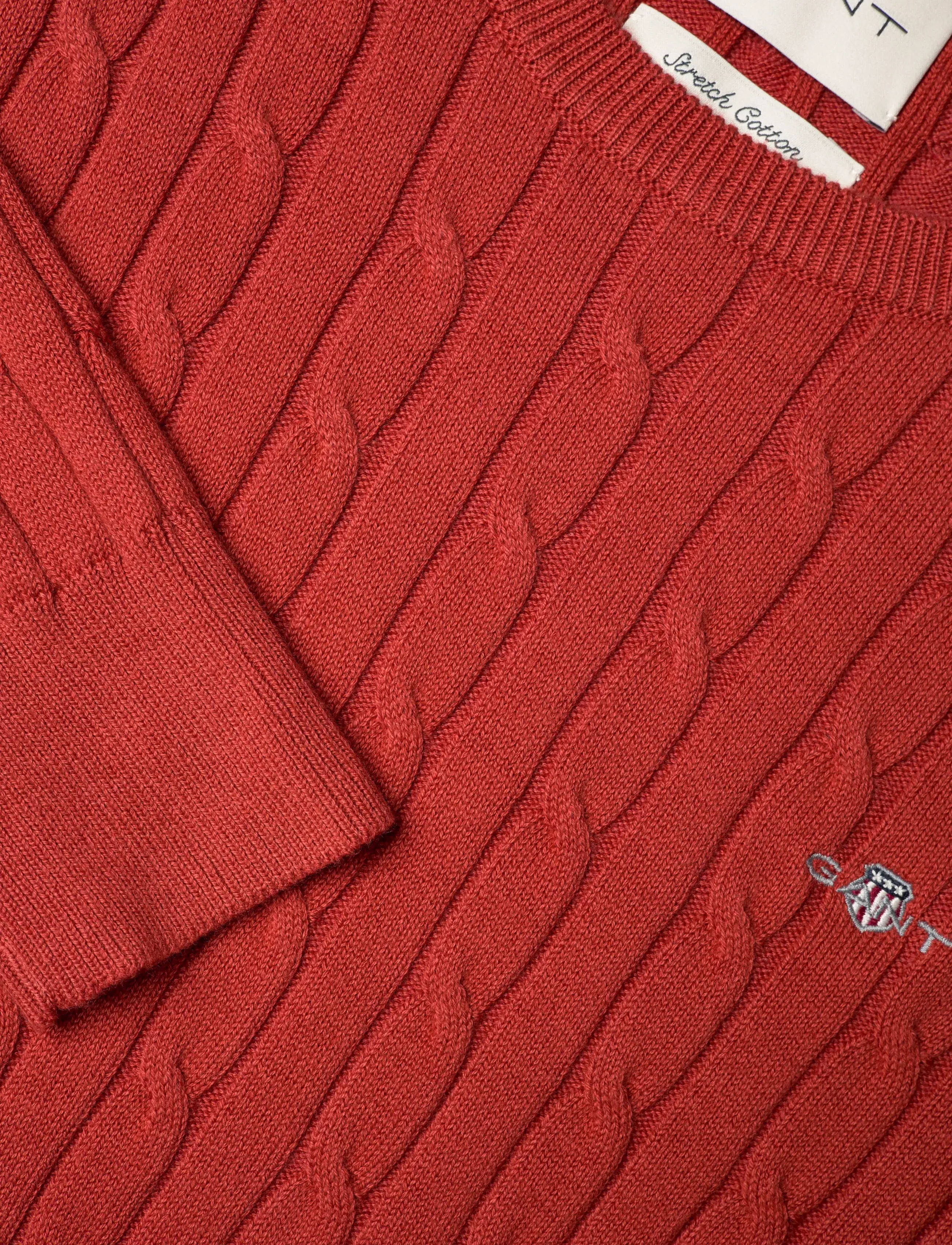 Gant - Classic Cable Knit Sweater - jumpers - modern rust - 2