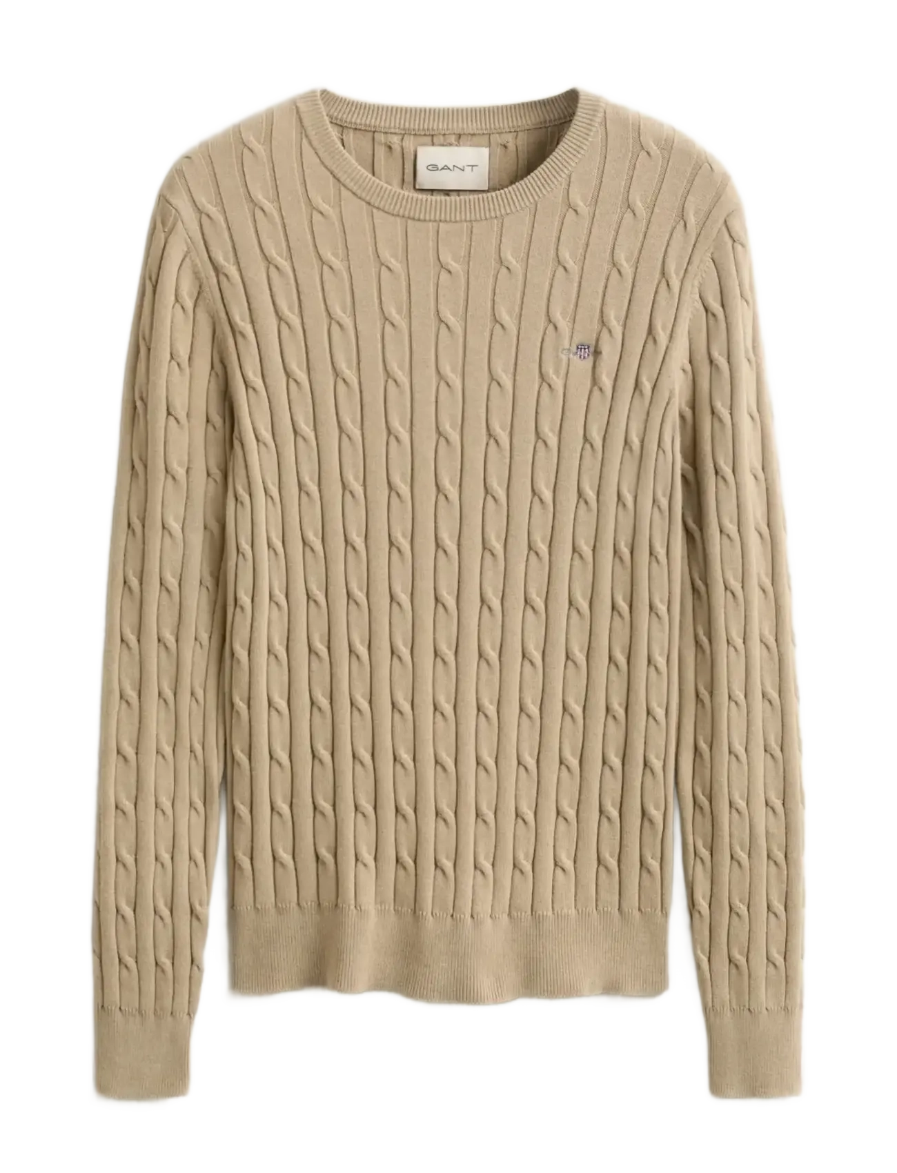 GANT Klassisch Cable Knit Pullover Beige - S - Damen