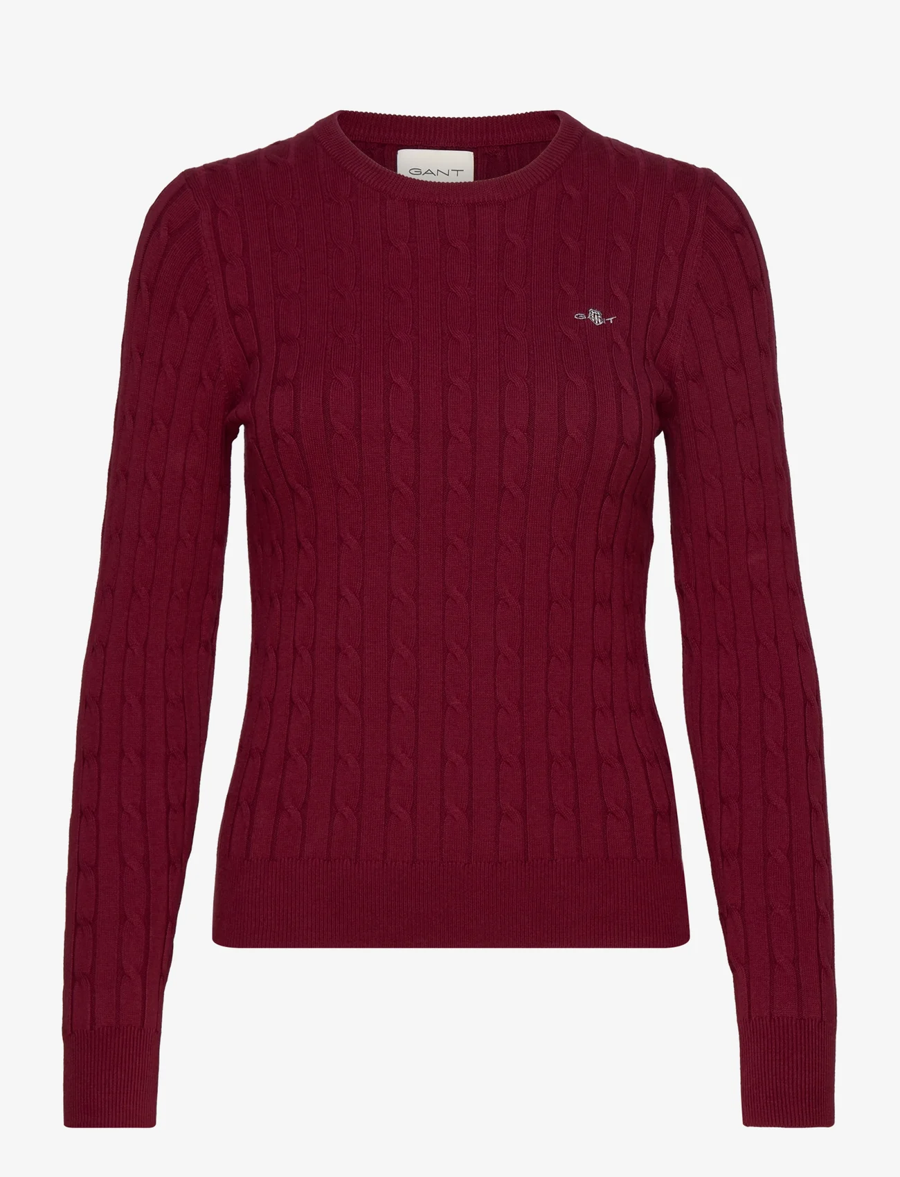 GANT - STRETCH COTTON CABLE C-NECK - pullover - plumped red - 0