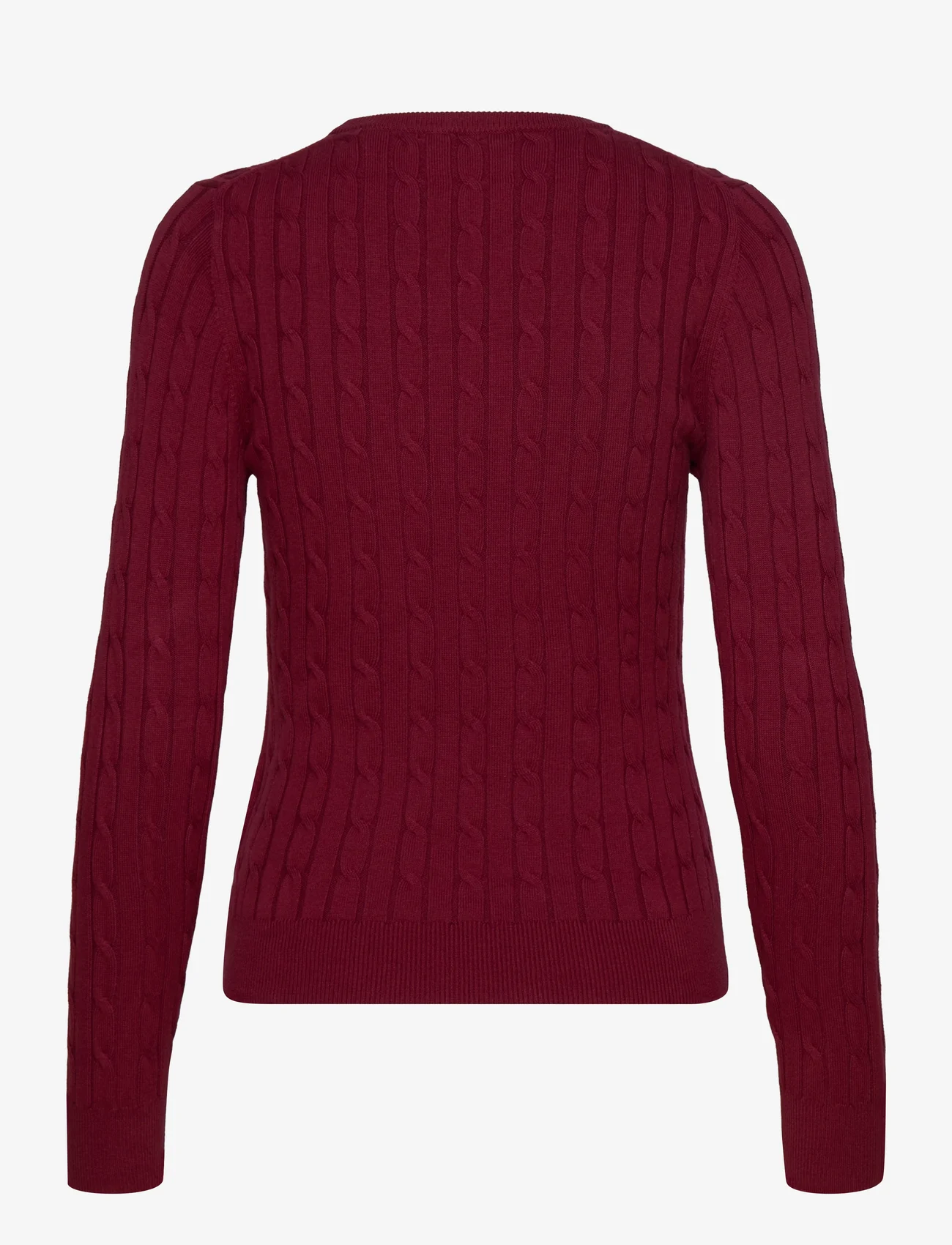GANT - STRETCH COTTON CABLE C-NECK - jumpers - plumped red - 1