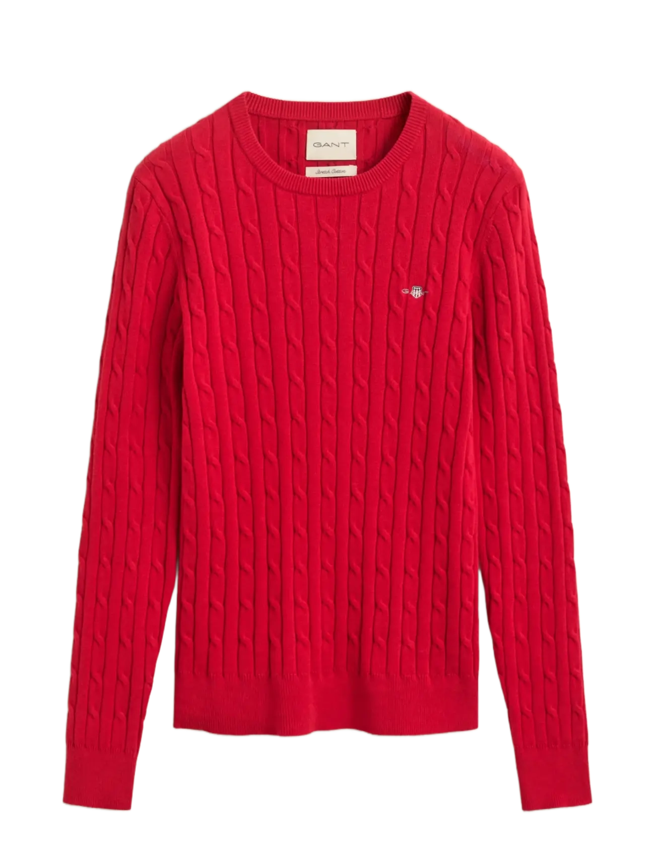 Gant - Classic Cable Knit Sweater - stickade tröjor - ruby red - 1