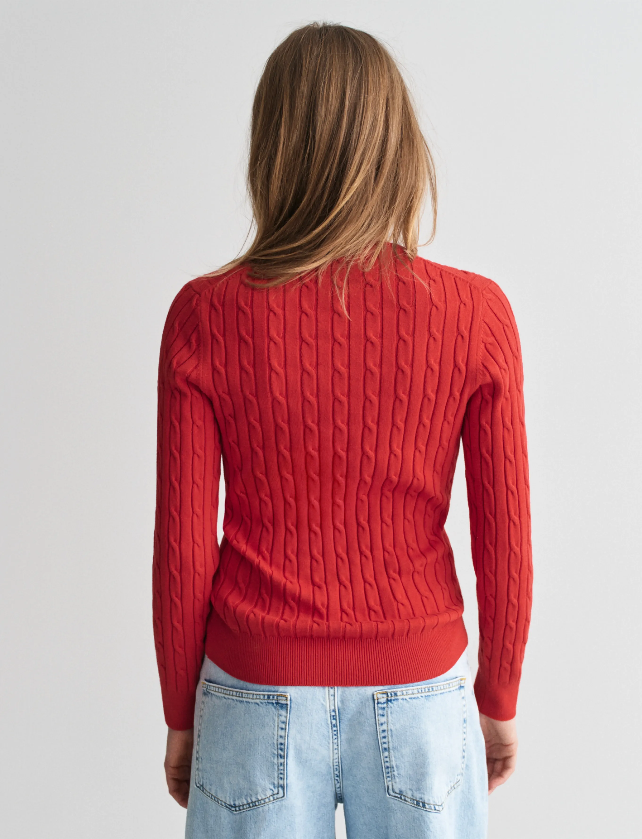 Gant - Classic Cable Knit Sweater - stickade tröjor - ruby red - 2