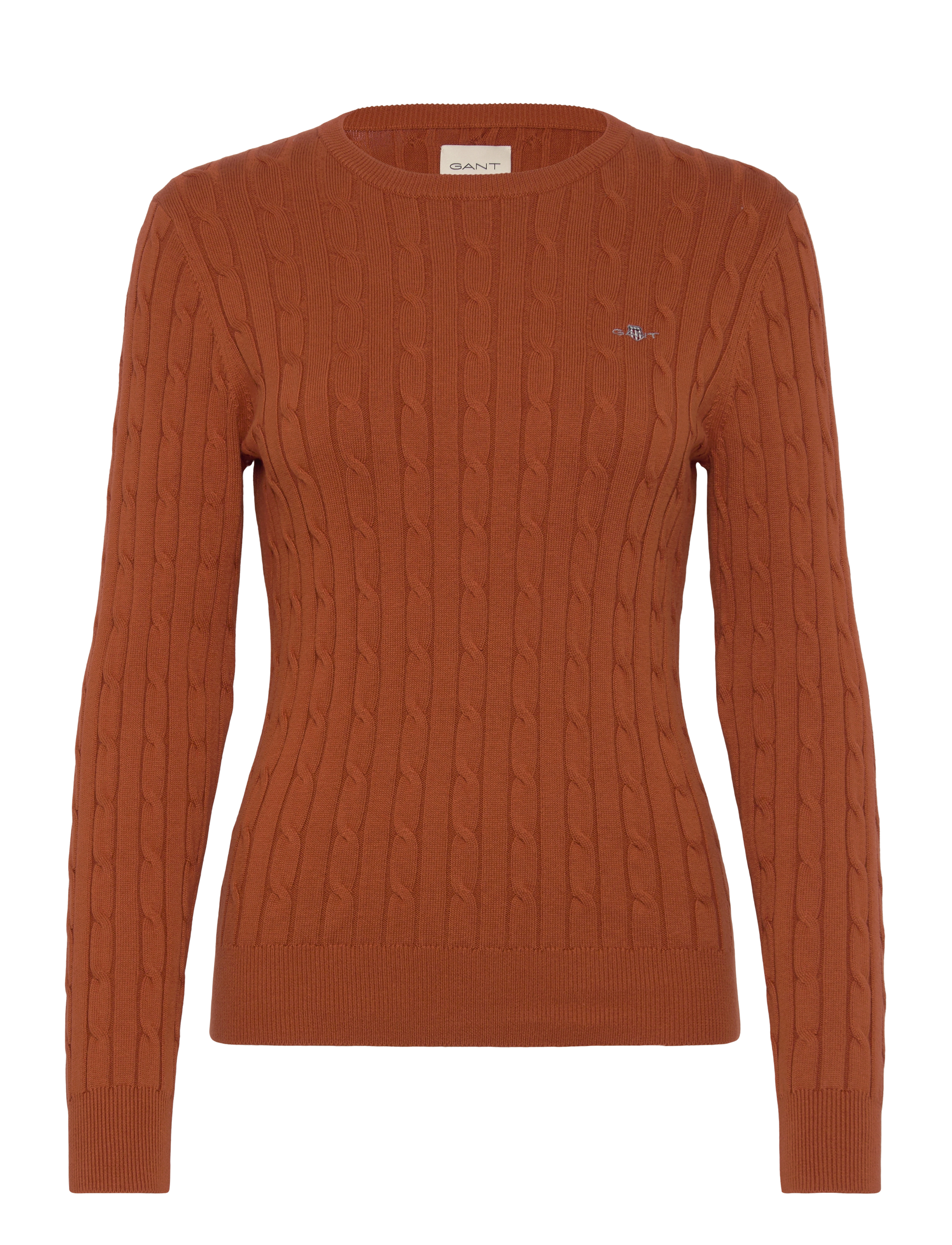 GANT Classic Cable Knit Sweater - Strik - RUSTY BROWN / brown