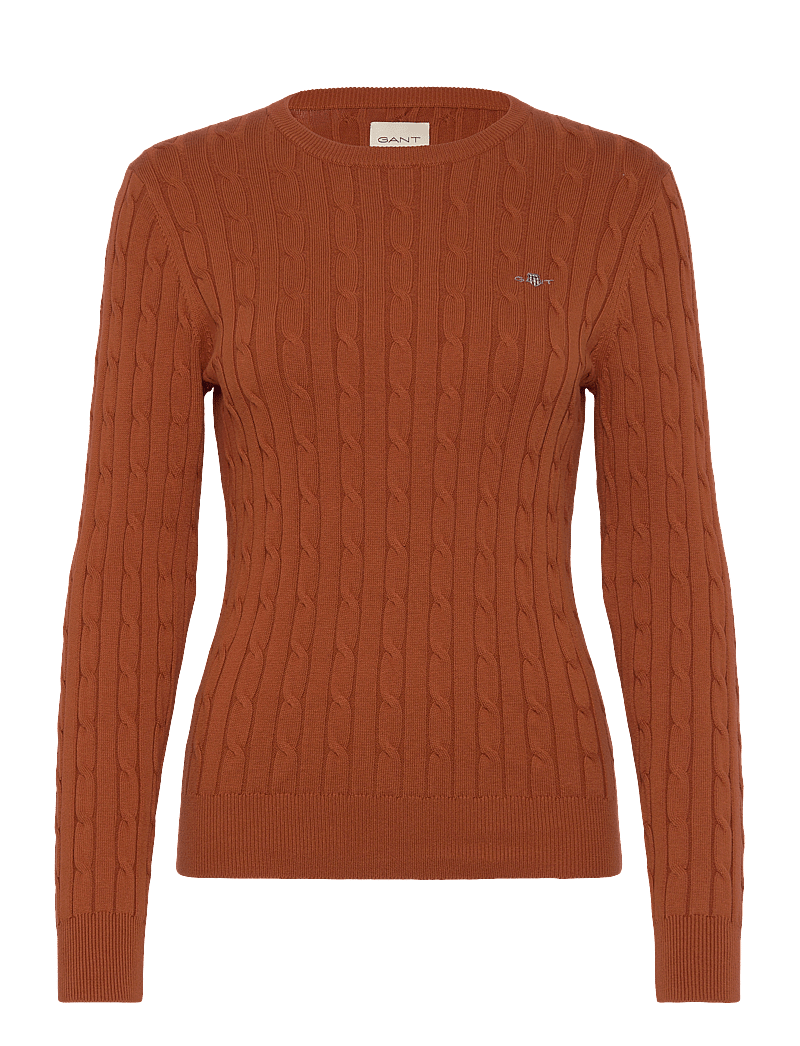 Gant - Classic Cable Knit Sweater - pullover - rusty brown - 0