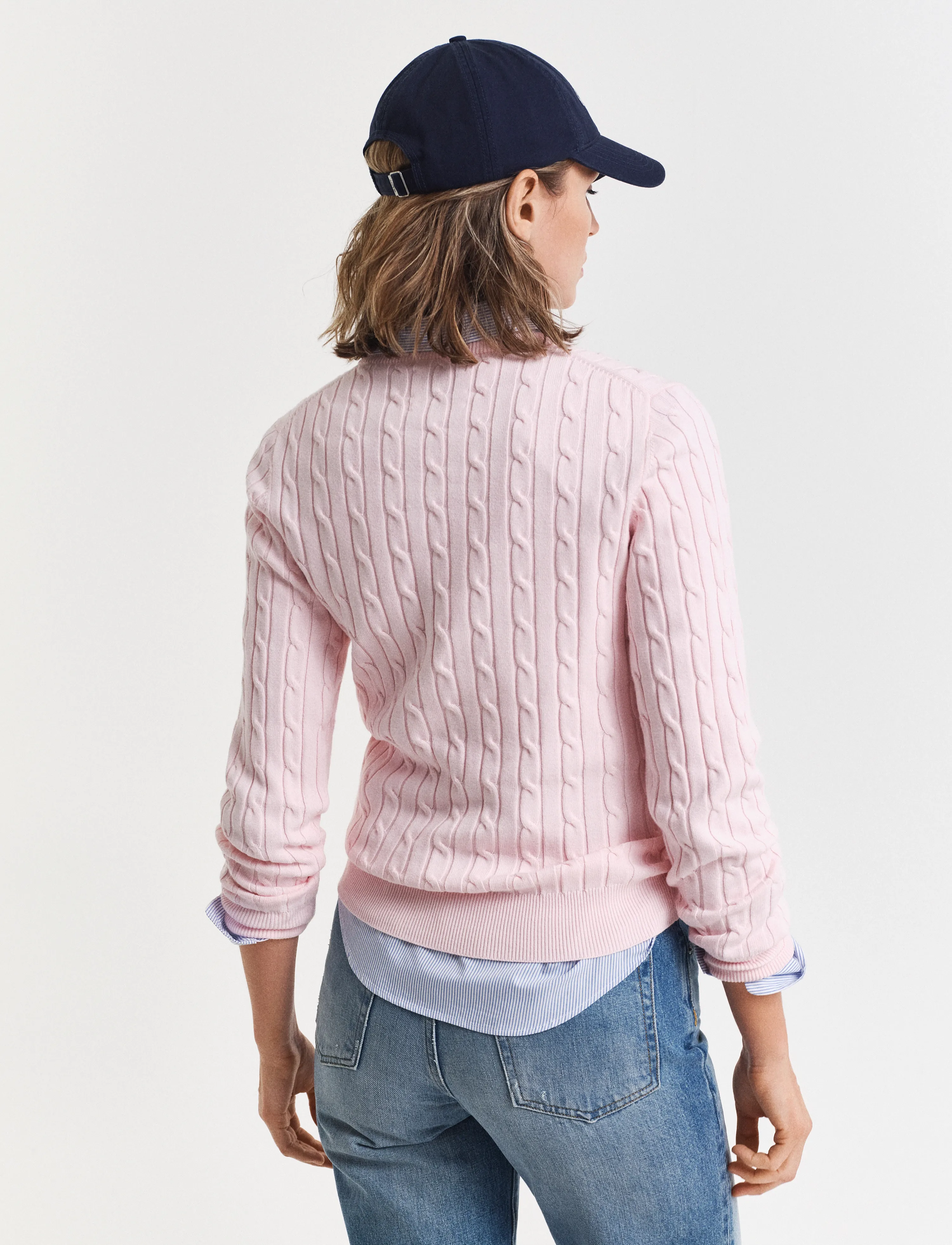 Gant - Classic Cable Knit Sweater - pullover - salmon - 3