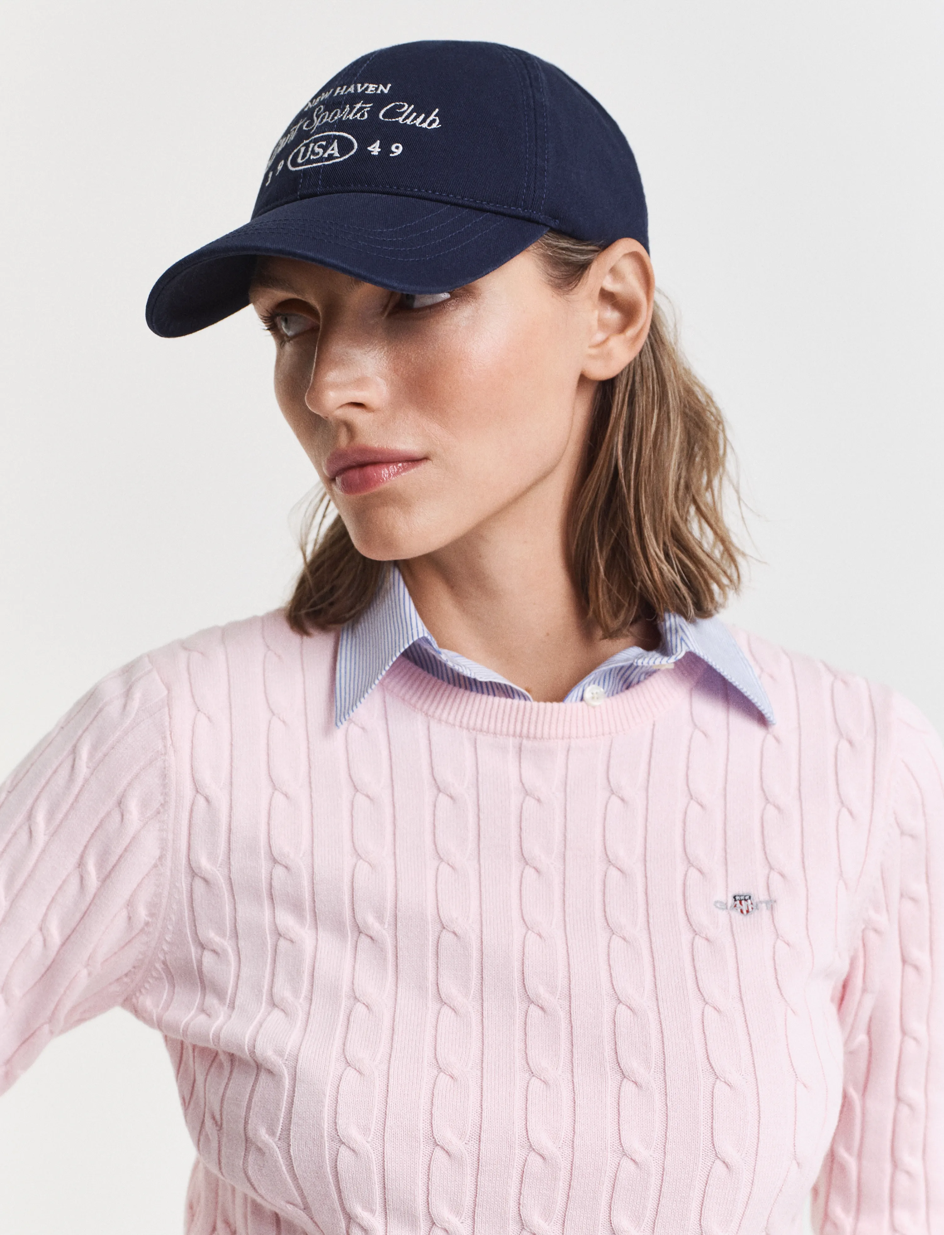 Gant - Classic Cable Knit Sweater - pullover - salmon - 4