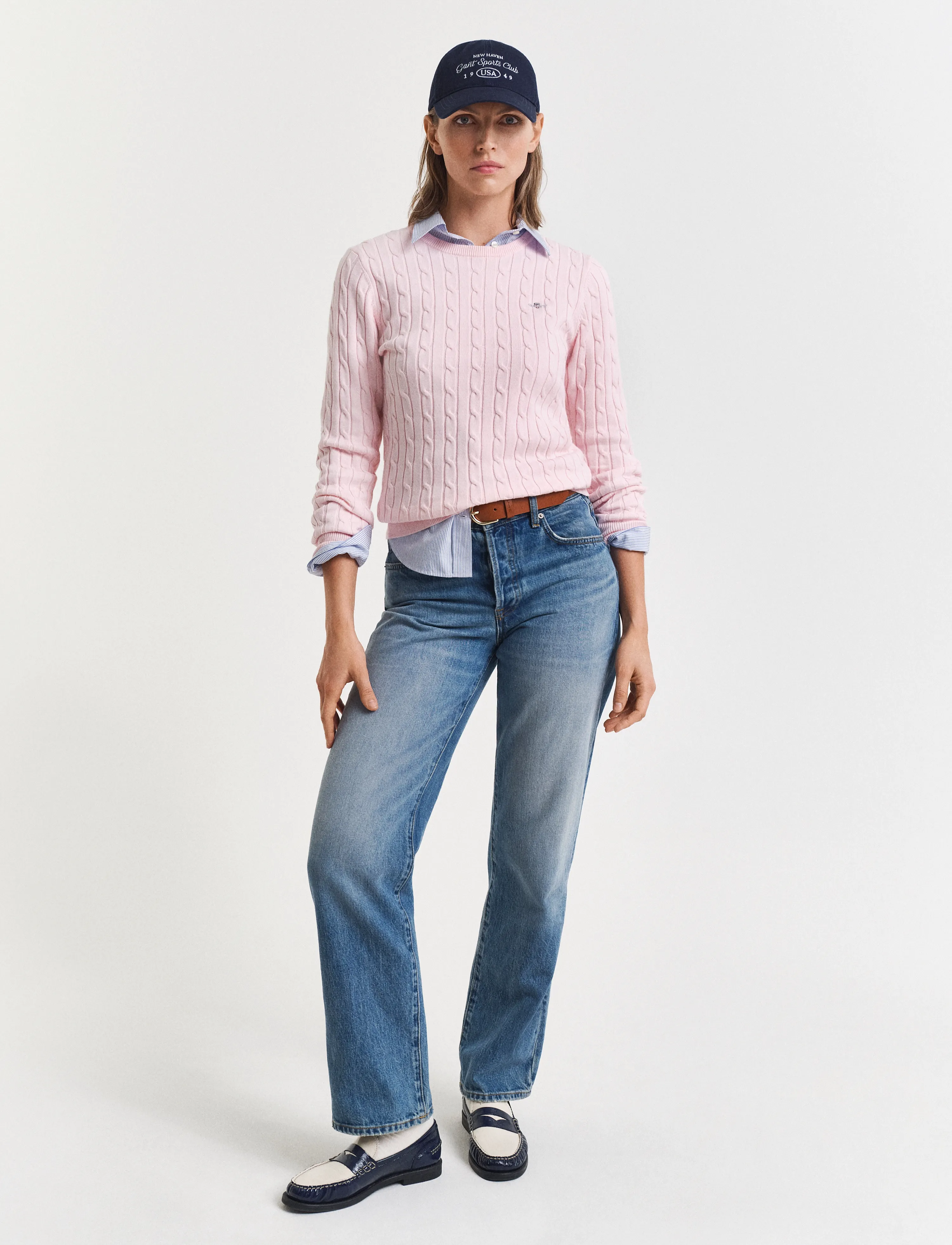 Gant - Classic Cable Knit Sweater - pullover - salmon - 5