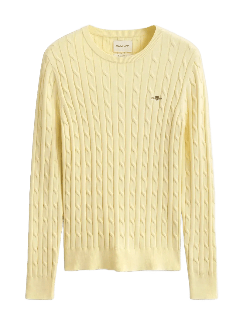 Gant - Classic Cable Knit Sweater - sviitrid - vanilla yellow - 1