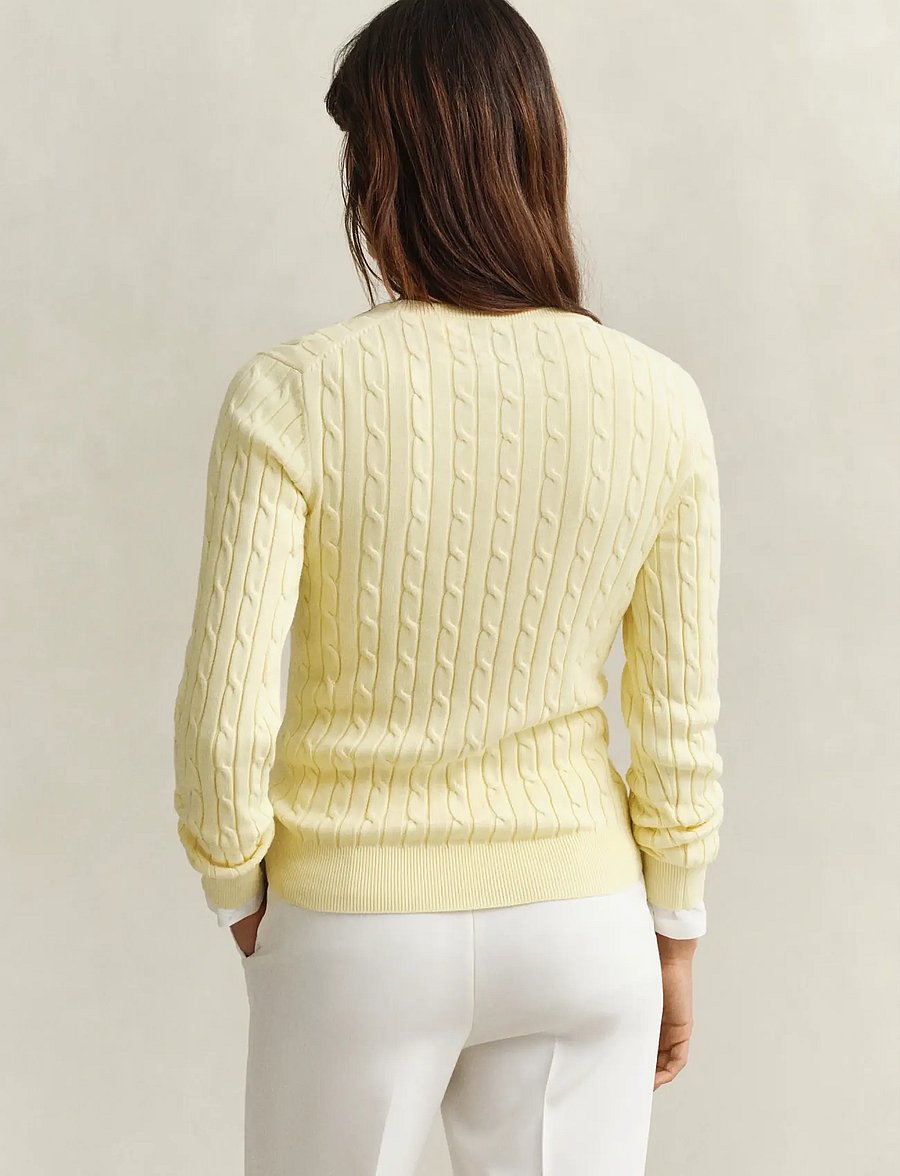 Gant - Classic Cable Knit Sweater - pullover - vanilla yellow - 2