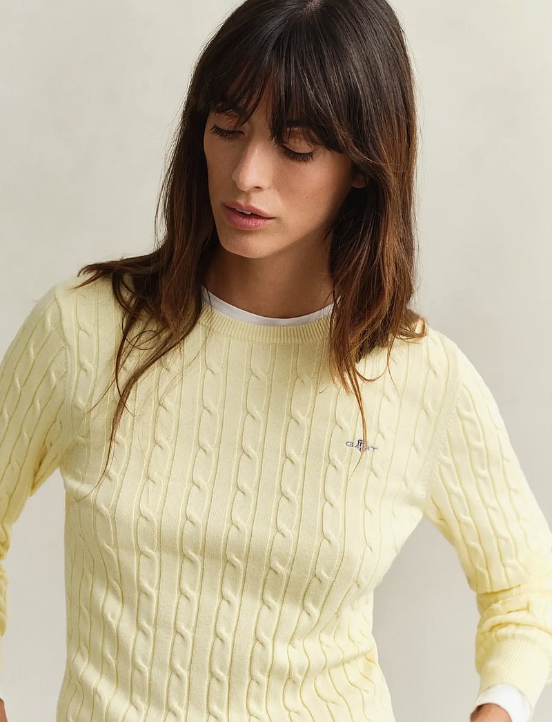 Gant - Classic Cable Knit Sweater - sviitrid - vanilla yellow - 3