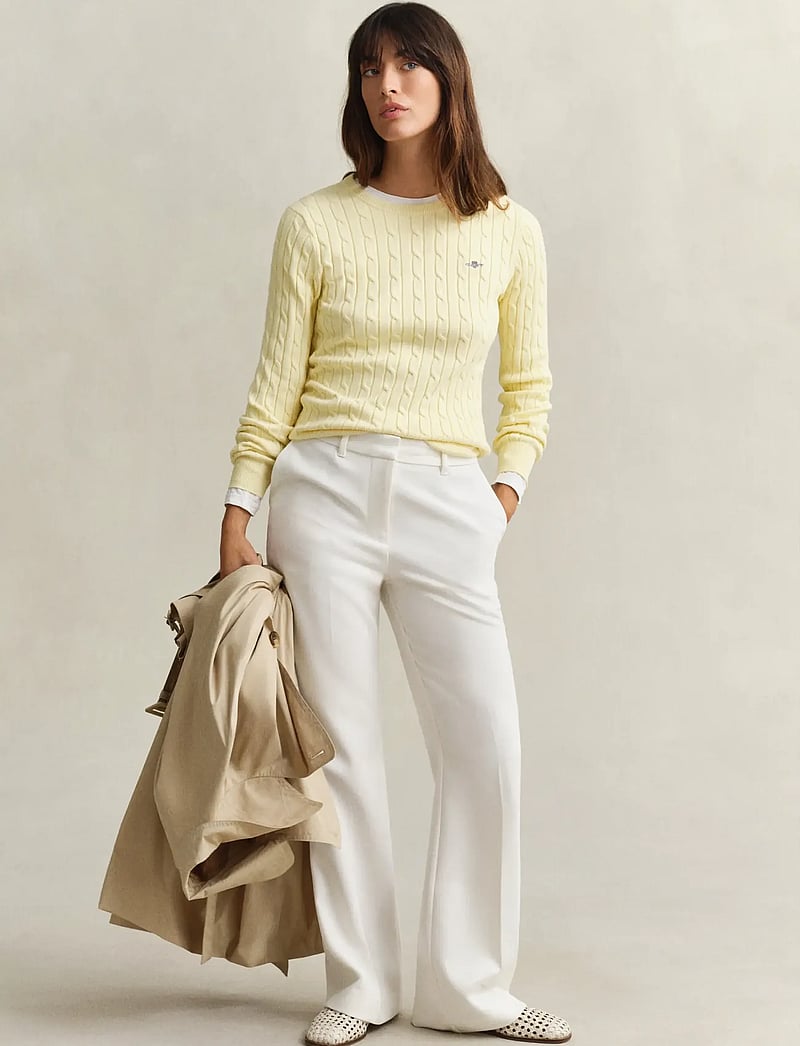 Gant - Classic Cable Knit Sweater - sviitrid - vanilla yellow - 4