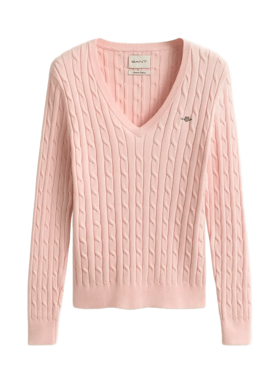 Gant - Classic Cable Knit Sweater - pullover - apricot pink - 1
