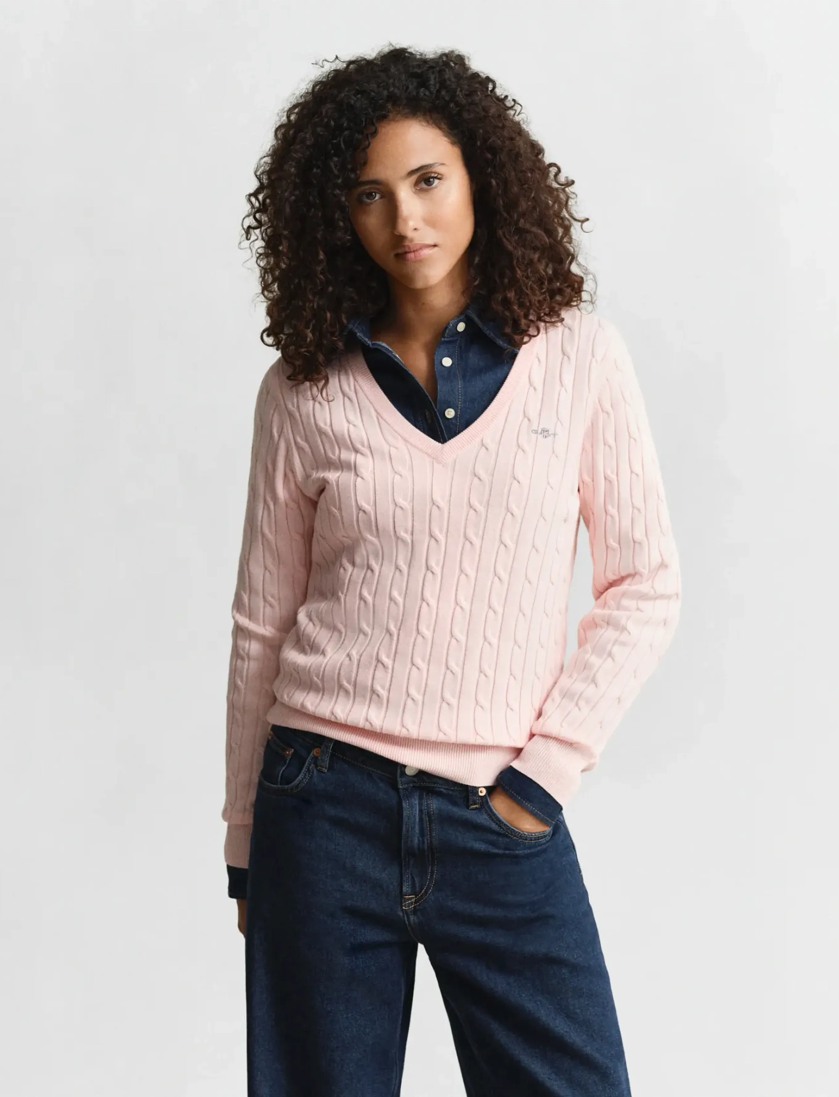 Gant Classic Cable Knit Sweater, S, Knitwear, Rosa - Jumpers, Frauen