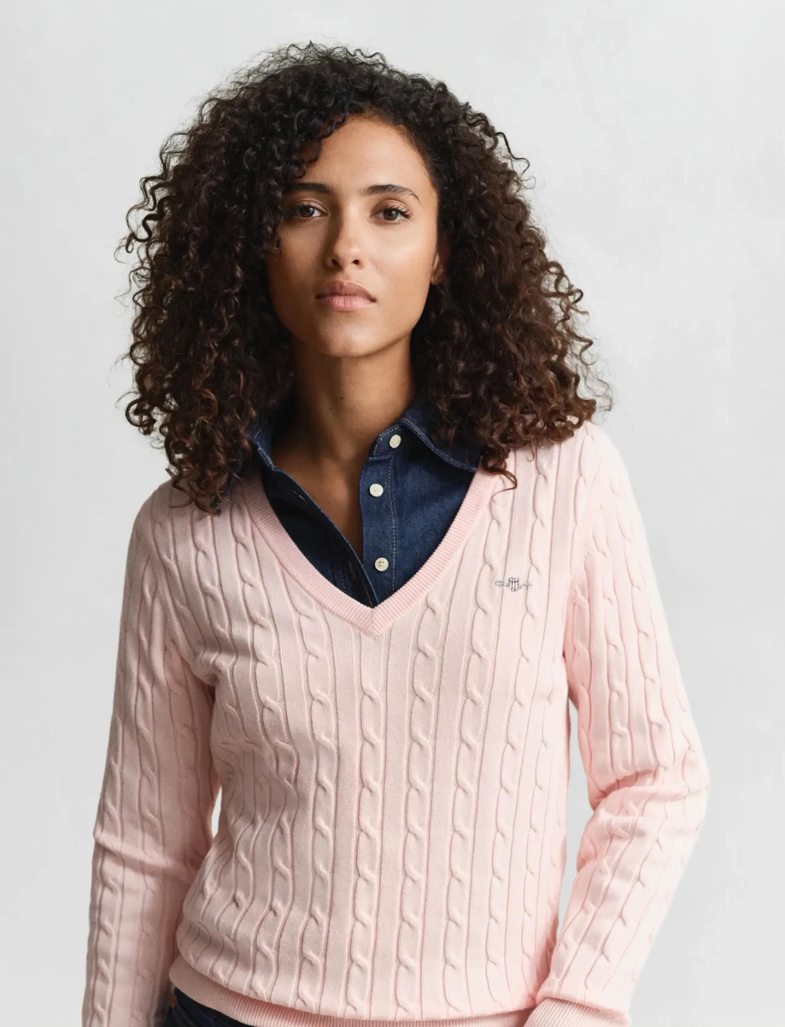 Gant - Classic Cable Knit Sweater - pullover - apricot pink - 3