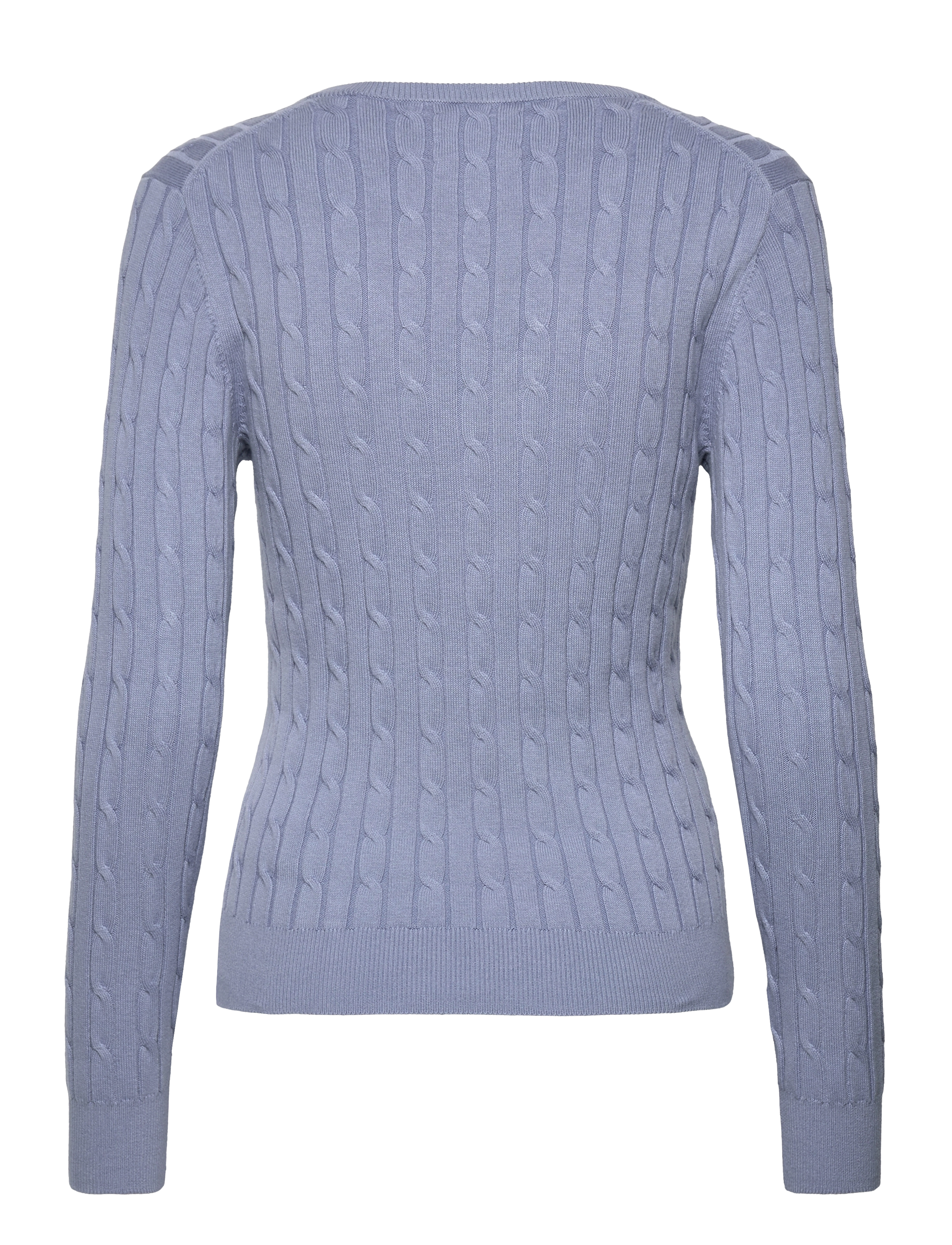 Gant - Classic Cable Knit Sweater - tröjor - blue water - 1