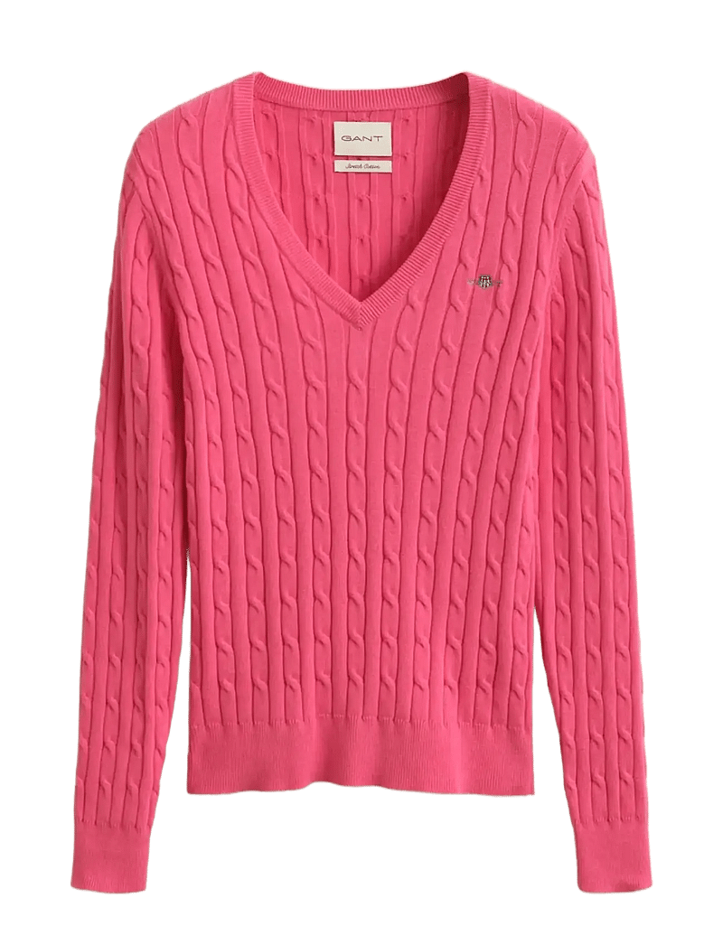 Gant - Classic Cable Knit Sweater - pullover - bright fuschia - 1