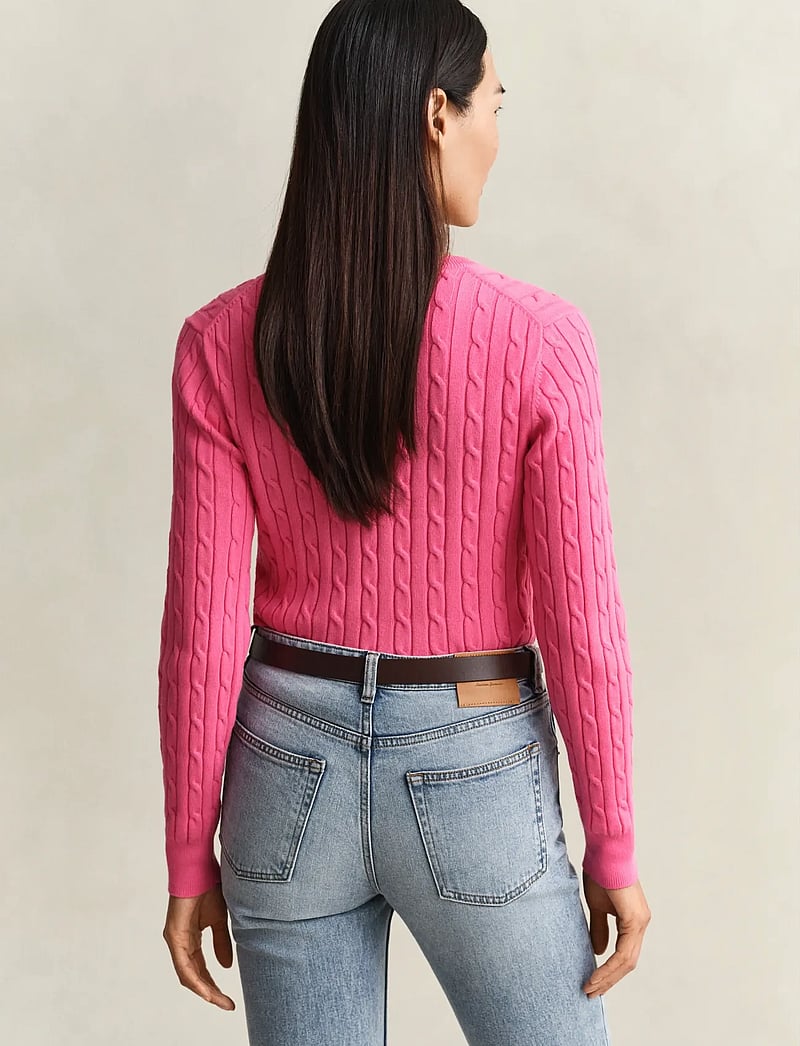 Gant - Classic Cable Knit Sweater - pullover - bright fuschia - 2