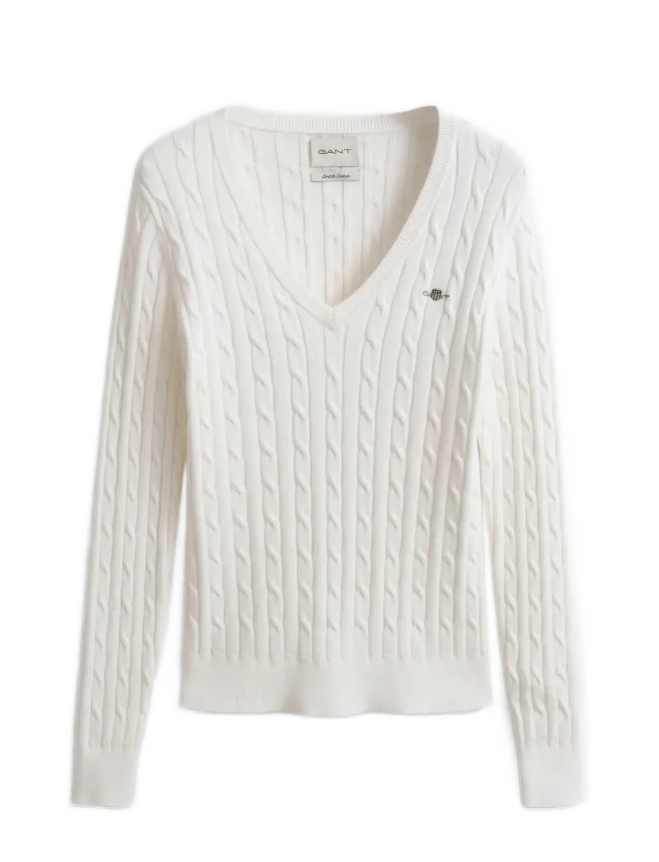 GANT Klassisch Cable Knit Pullover Weiß - XL - Damen