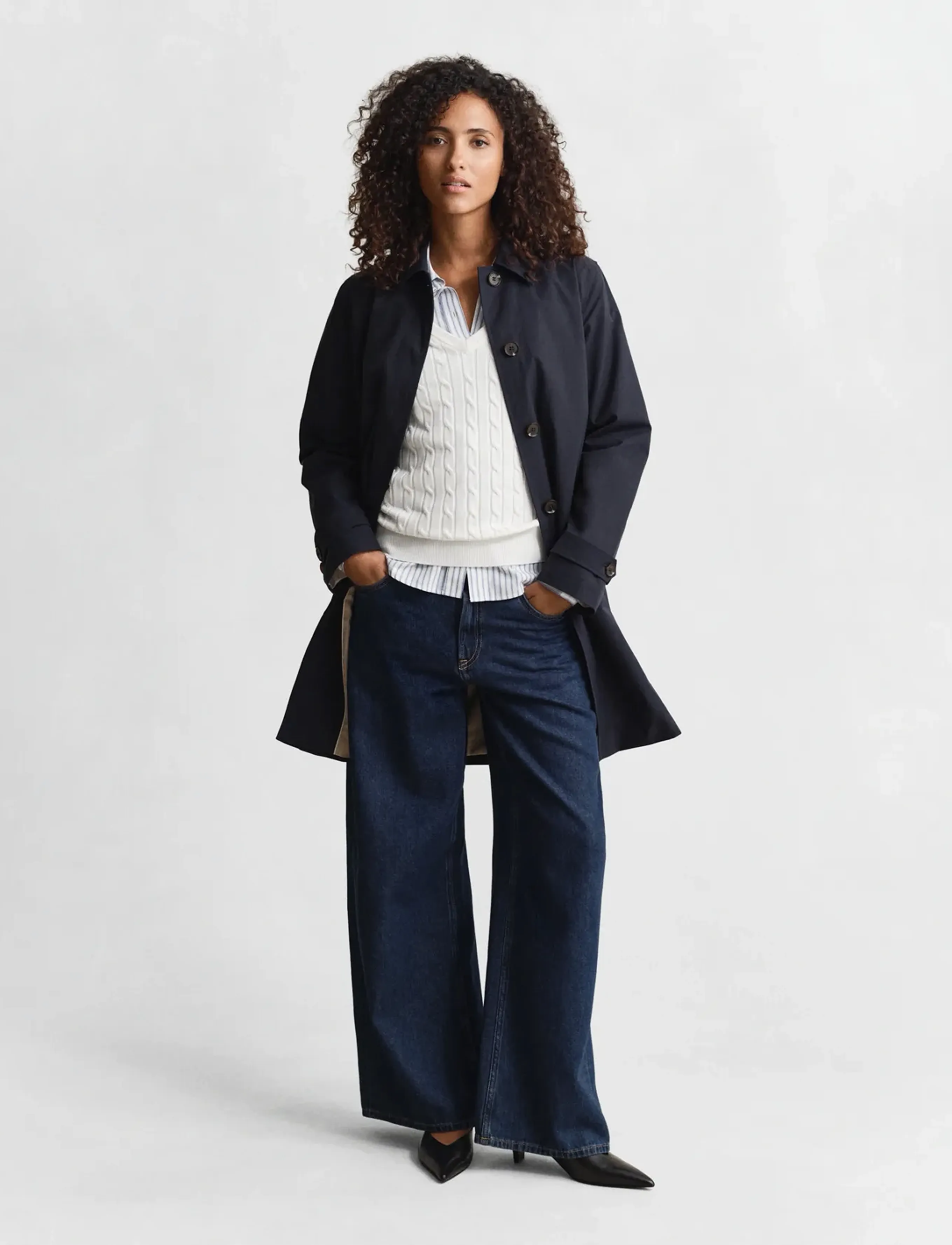 Gant - Classic Cable Knit Sweater - neulepuserot - eggshell - 5