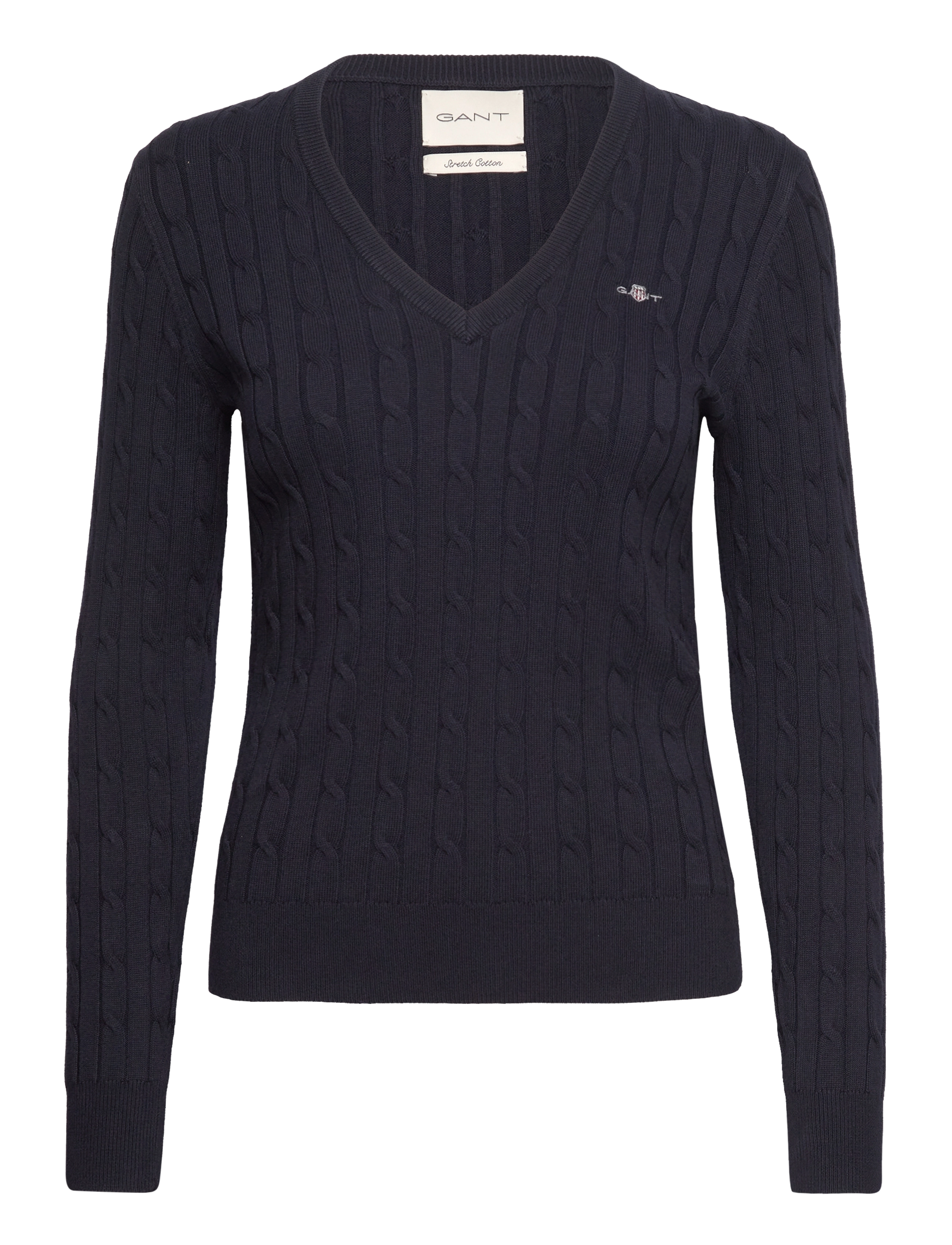 GANT Klassisch Cable Knit Pullover Navy - M - Damen