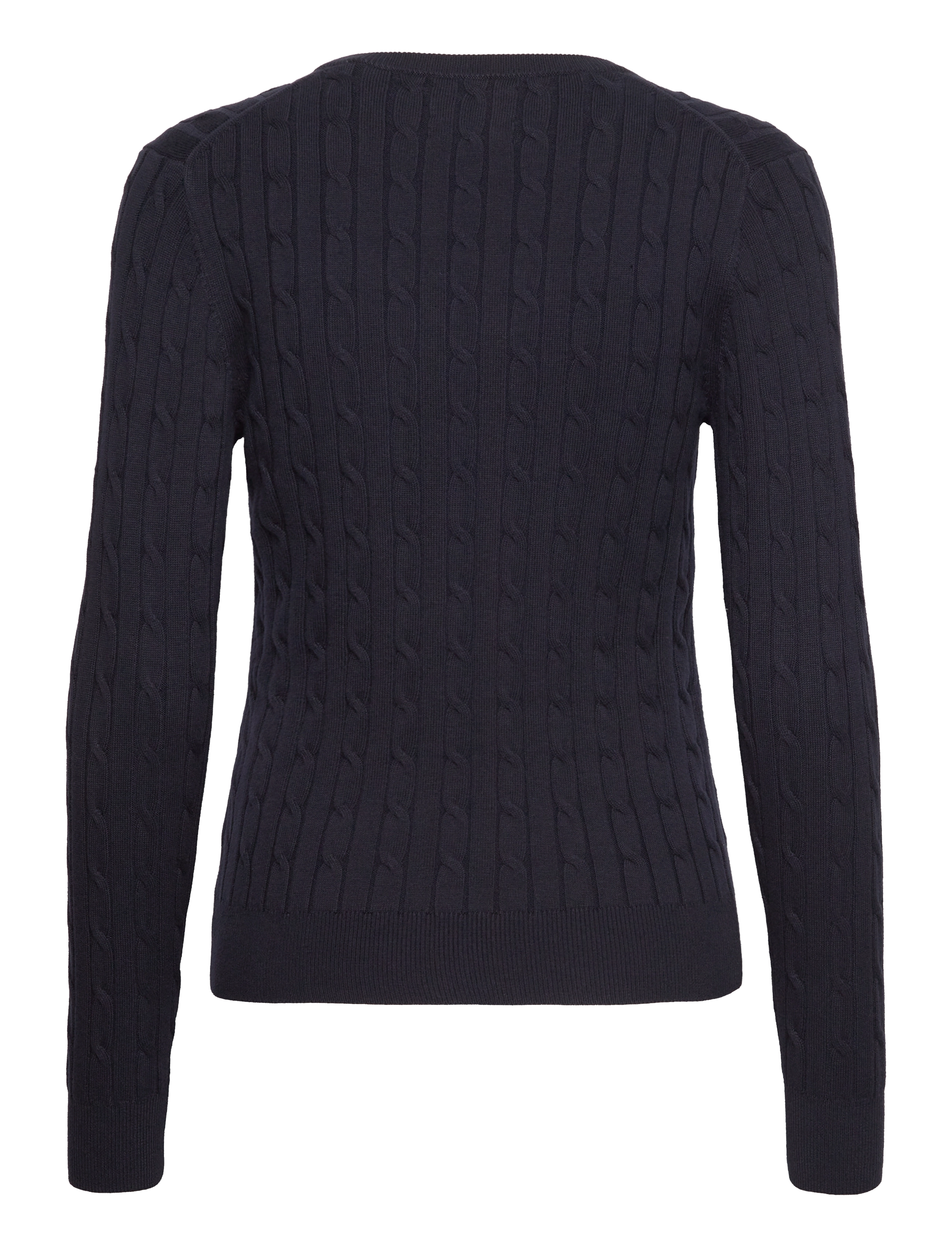Gant - Classic Cable Knit Sweater - neulepuserot - evening blue - 2