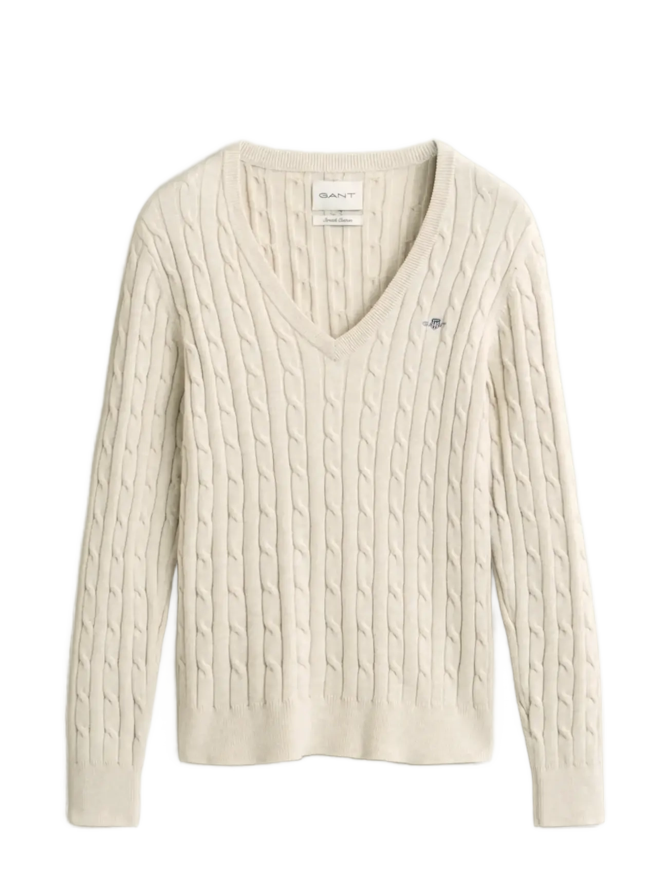 Gant Classic Cable Knit Sweater, XS, Knitwear, Beige - Jumpers, Frauen