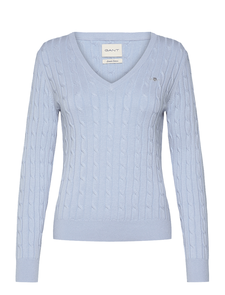 Gant - Classic Cable Knit Sweater - gebreide truien - fresh blue - 1